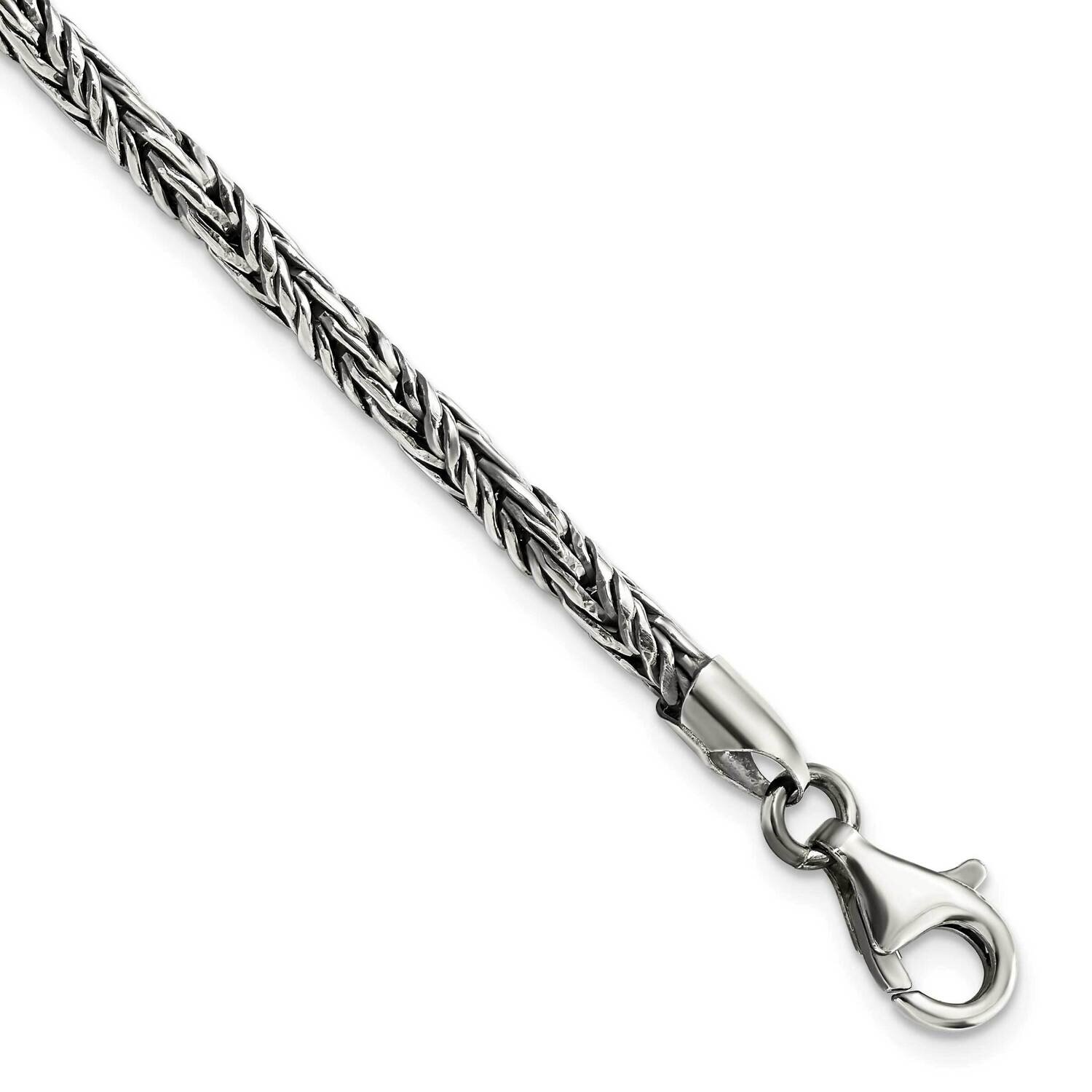 Rope Bracelet Sterling Silver Antiqued Polished QG5722-8, MPN: QG5722-8, 191101770074