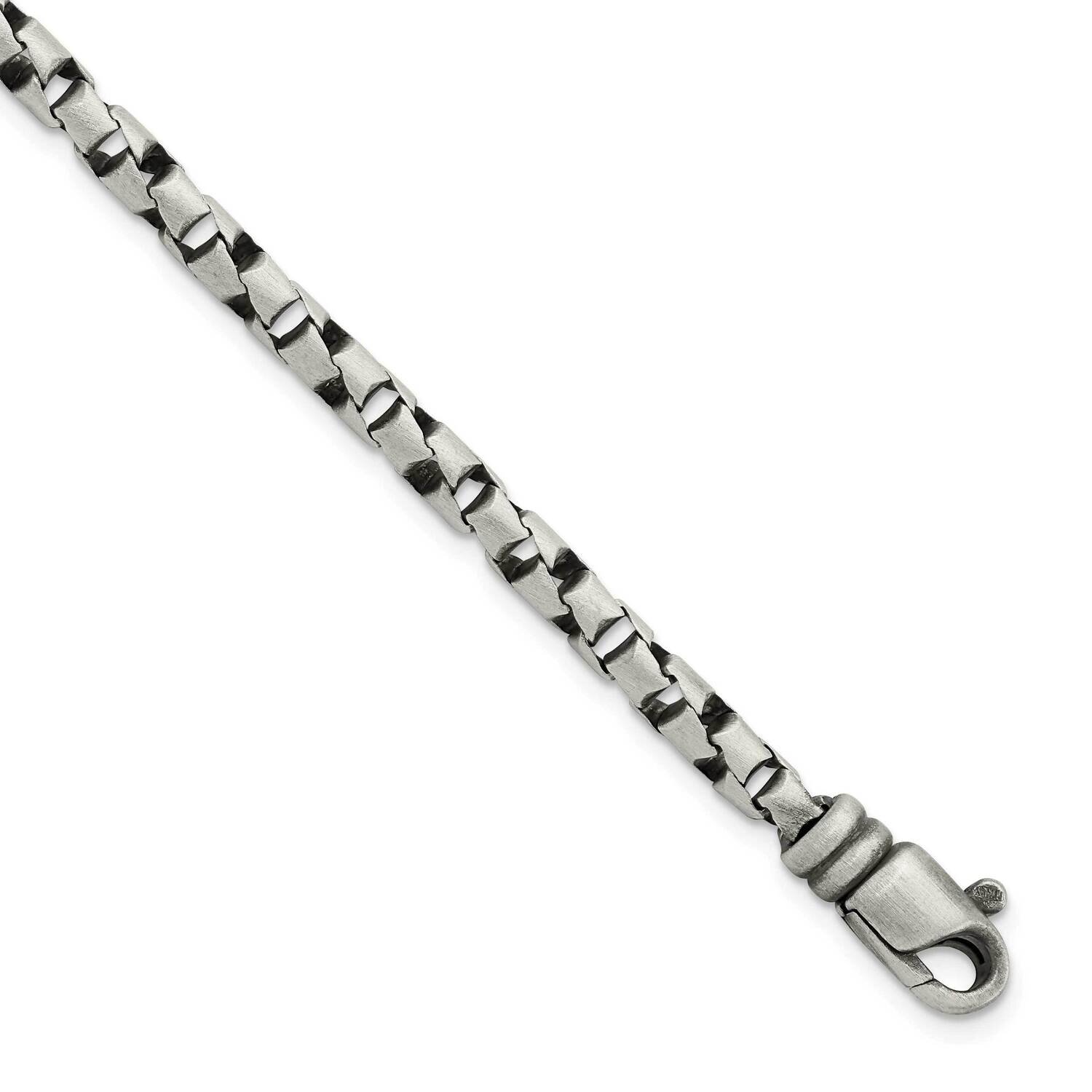 Brushed Antiqued Fancy Link Bracelet Sterling Silver QG5727-8.5