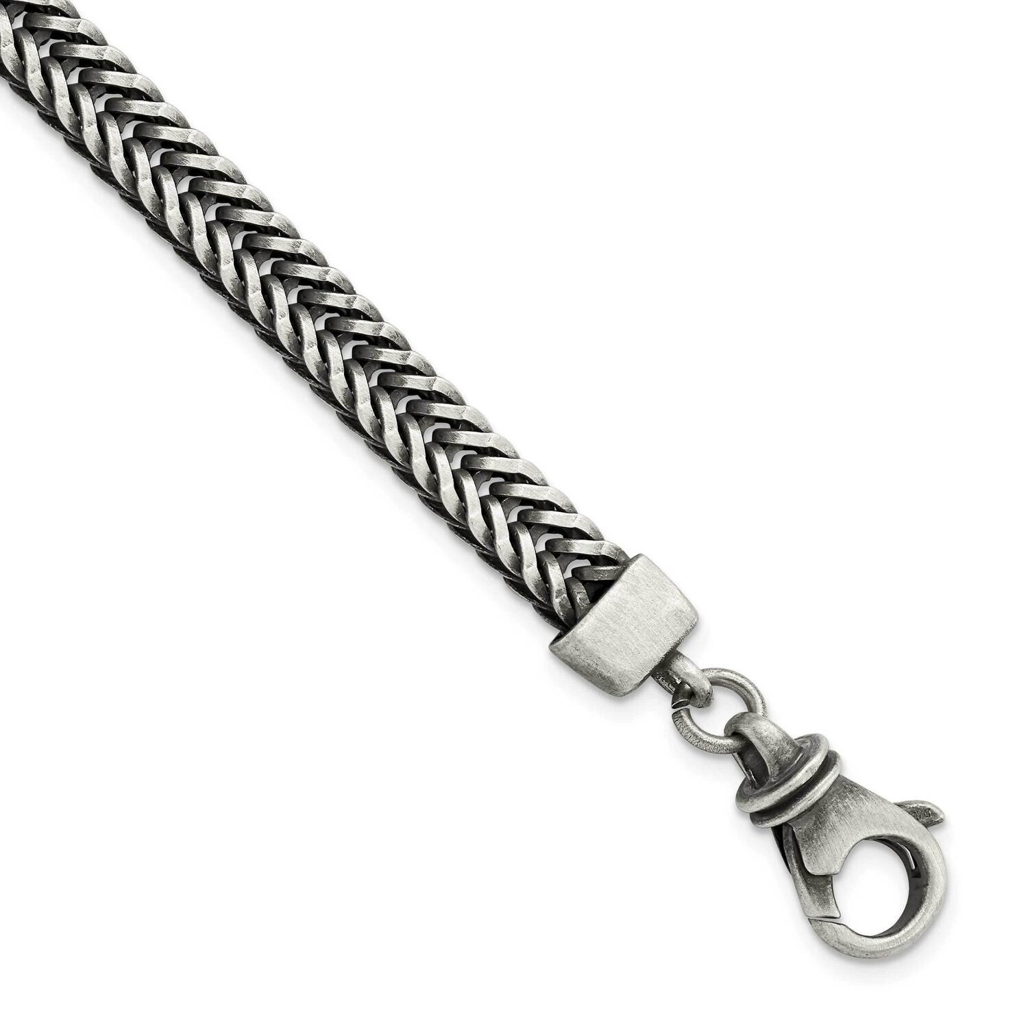 Brushed Antiqued Wheat Chain Bracelet Sterling Silver QG5732-8.5, MPN: QG5732-8.5, 191101770005
