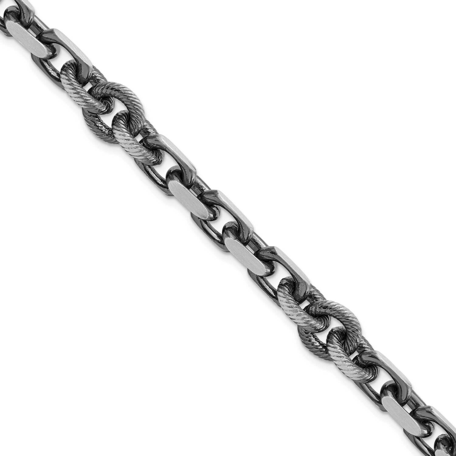 Mens Antiqued Brushed Cable Twisted Rolo Bracelet Sterling Silver QG5736-8.5, MPN: QG5736-8.5, 1911…