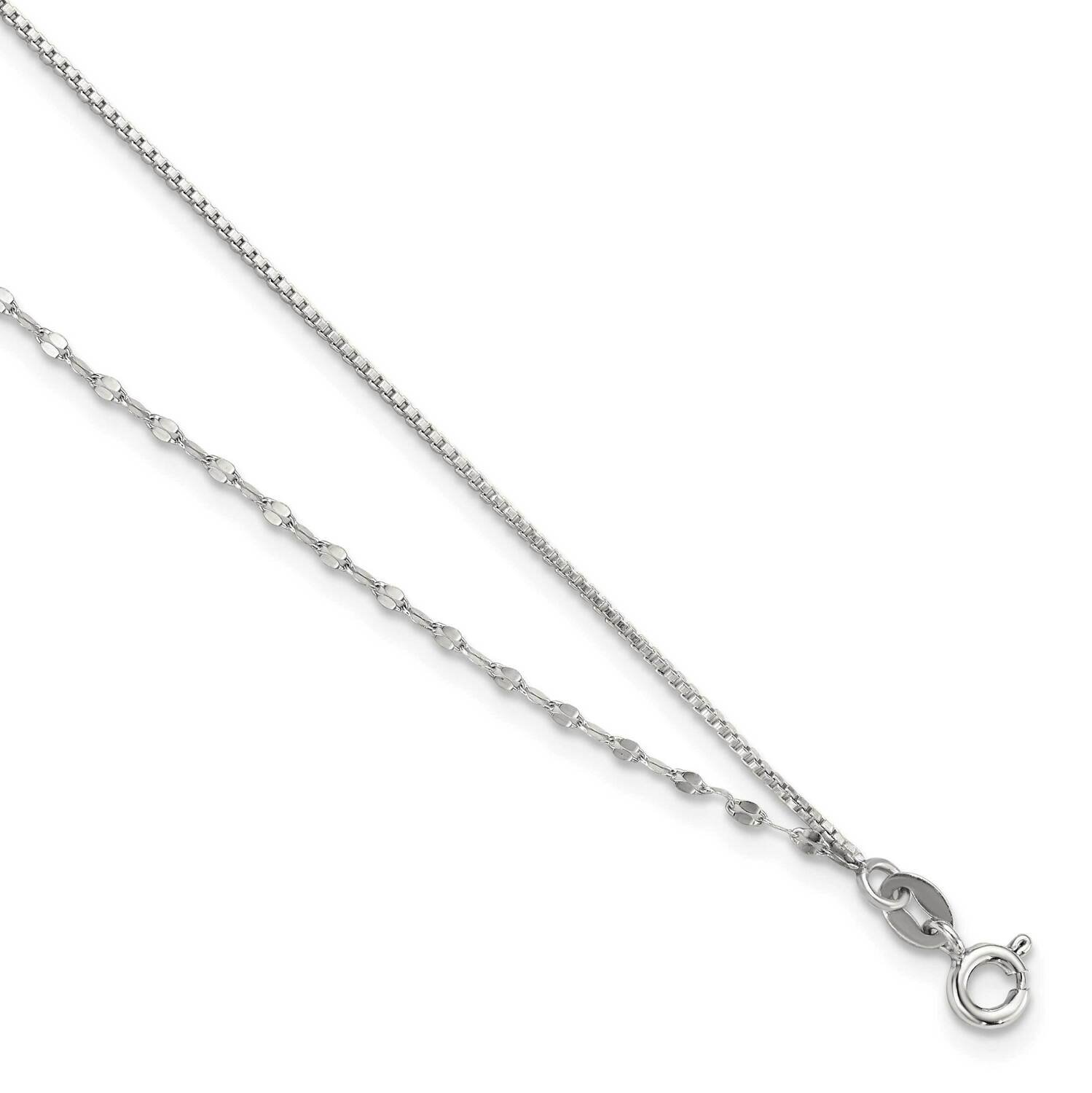 2-Strand 9 Inch Plus 1 Inch Extender Fancy Chain Anklet 9 Inch Sterling Silver QG5774-9, MPN: QG577…