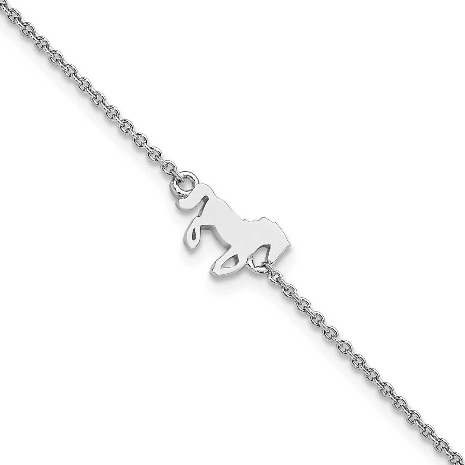 Horse 6.25 Inch Plus 1 Inch Extender Bracelet Sterling Silver Rhodium-Plated QG5780-6.25, MPN: QG57…