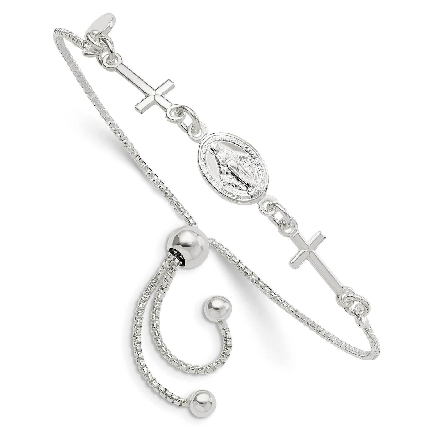 Miraculous & Crosses Adjustable Bracelet Sterling Silver QG5798