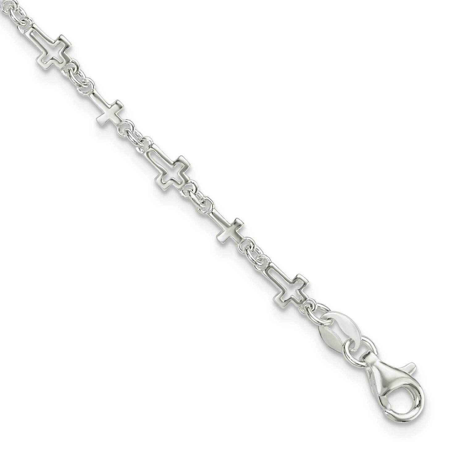 Cross Link Bracelet Sterling Silver QG5800-7.5