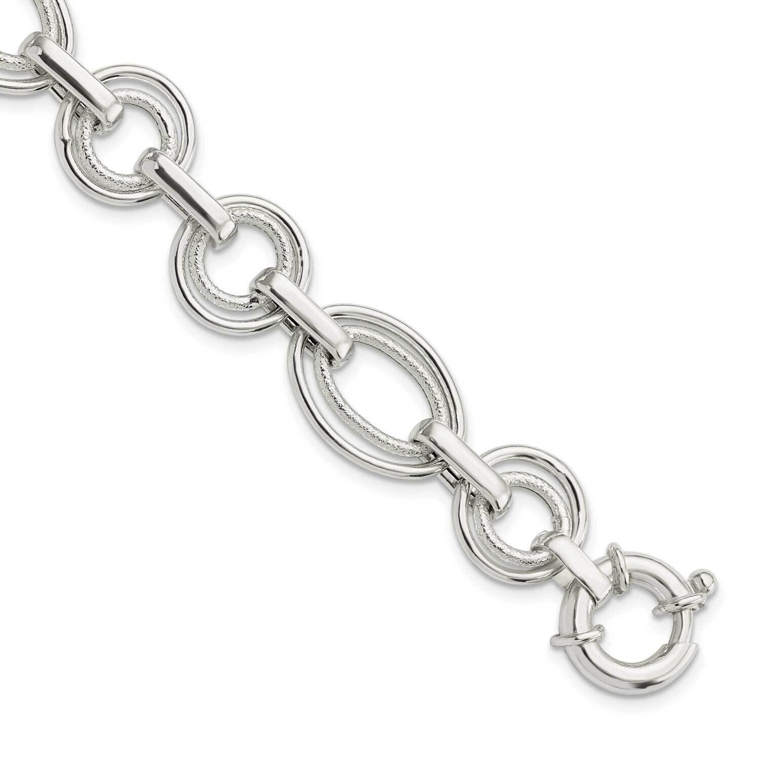 Fancy Link Bracelet Sterling Silver Polished QG5806-7.25, MPN: QG5806-7.25, 196904163955