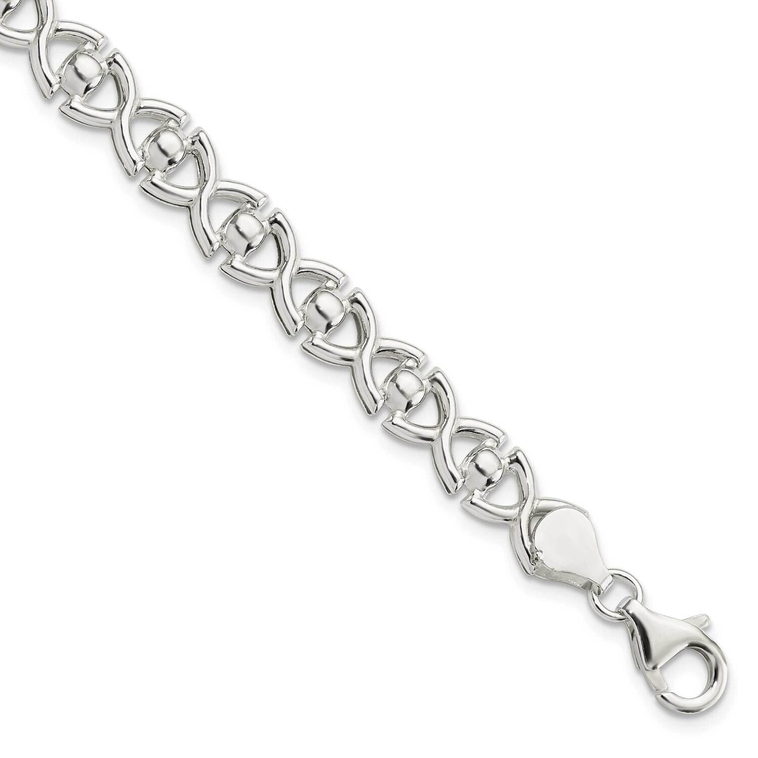 Fancy Link Bracelet Sterling Silver Polished QG5812-7.5, MPN: QG5812-7.5,