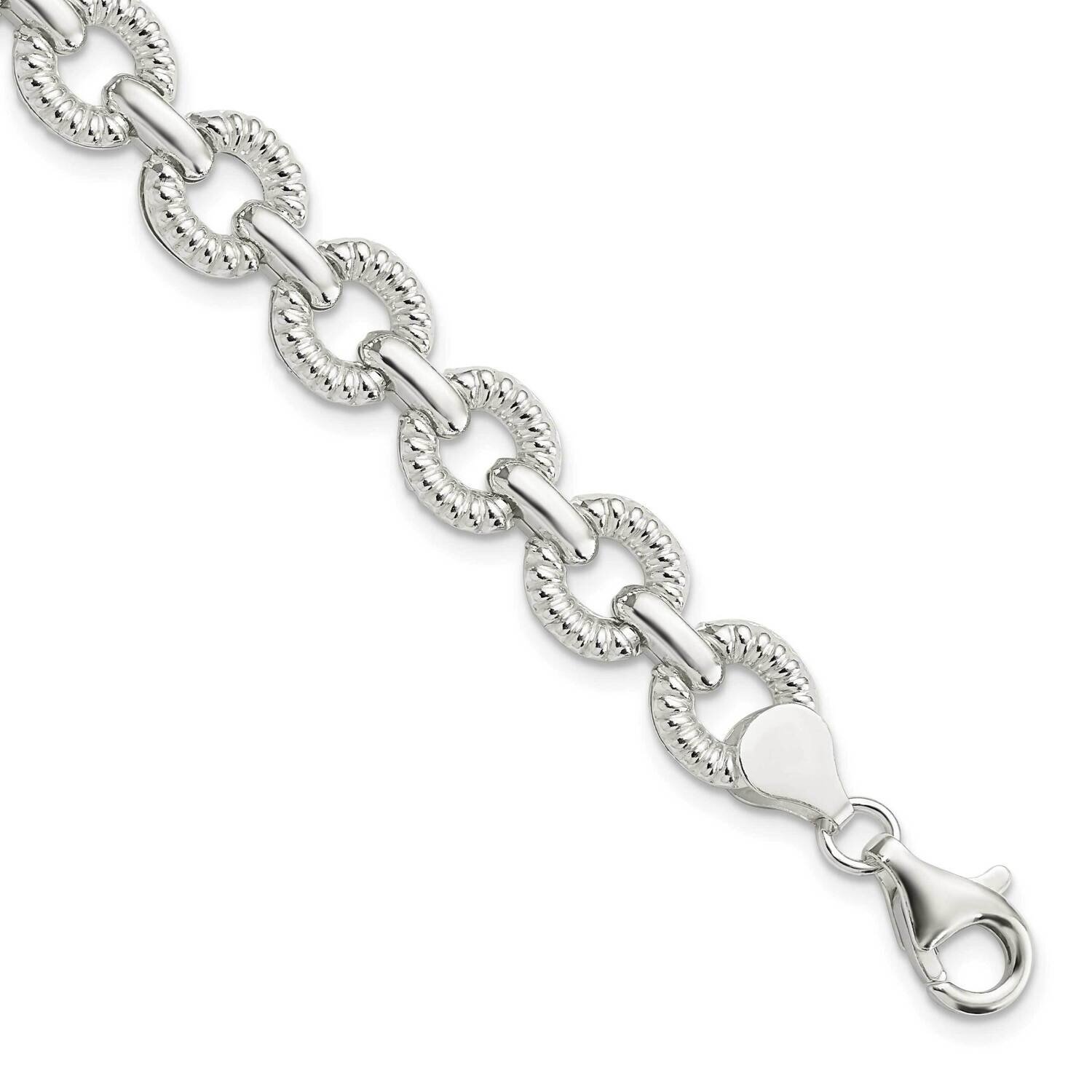 Fancy Link Bracelet Sterling Silver Polished QG5813-7.5