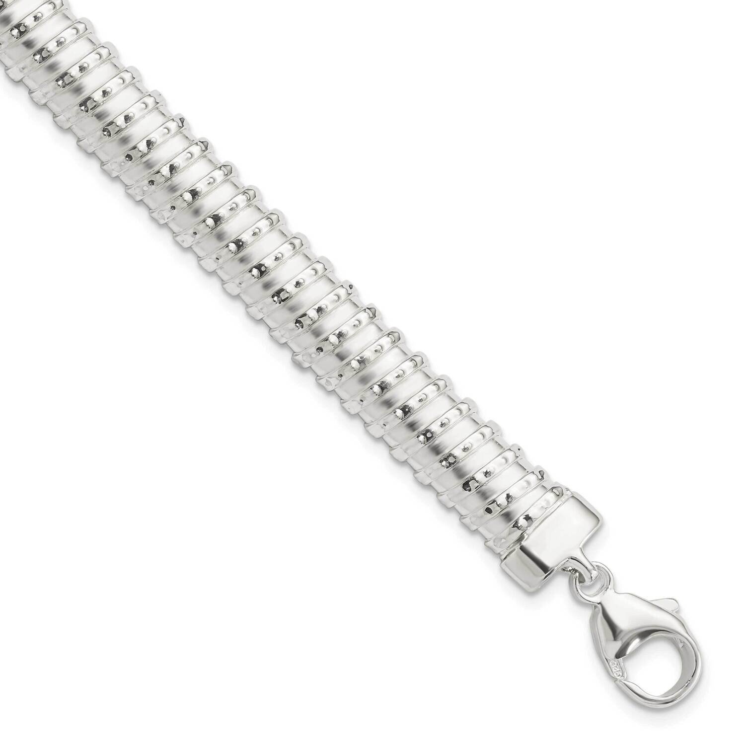 Textured Bracelet Sterling Silver Polished QG5823-7.5