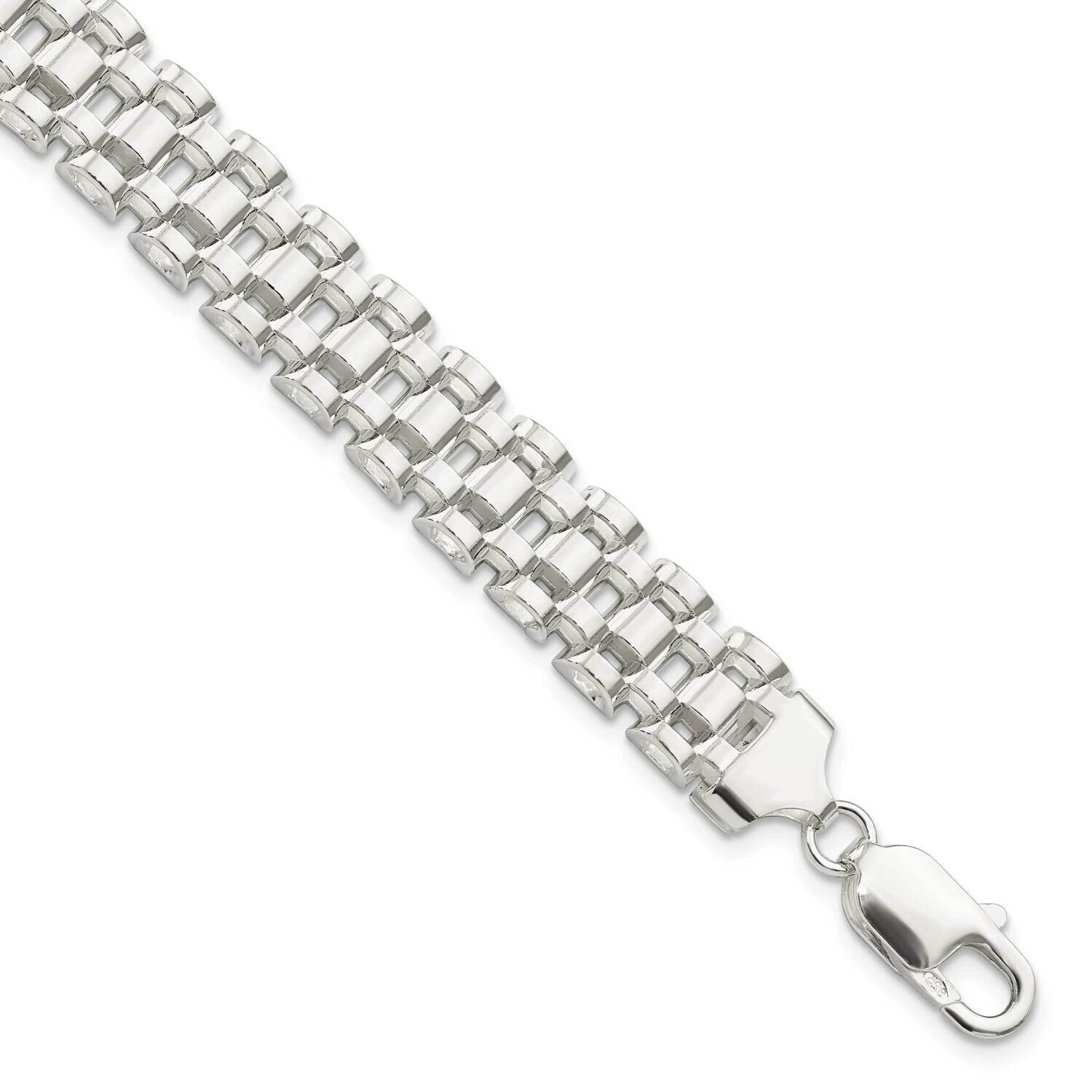 Fancy Link Bracelet Sterling Silver Polished QG5824-7.75, MPN: QG5824-7.75,