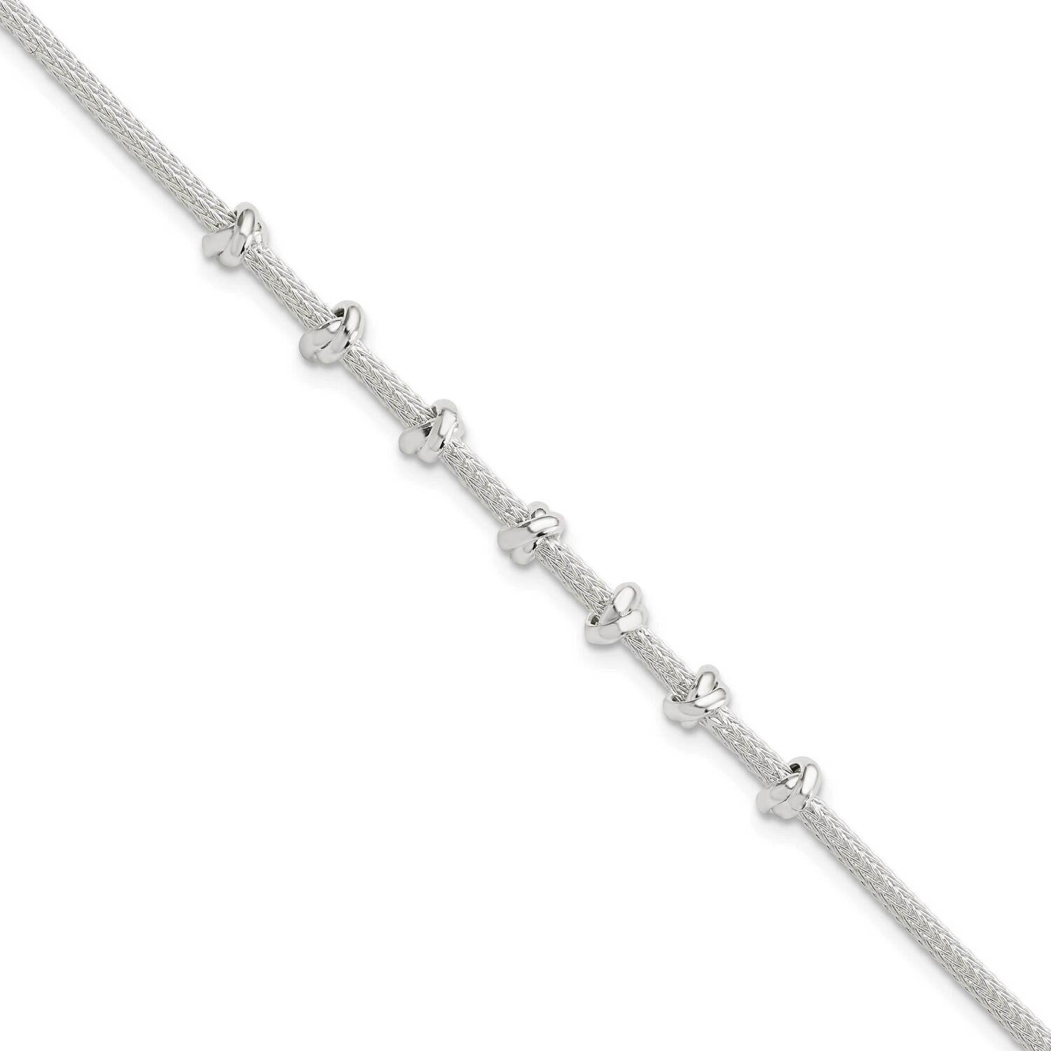 Beaded with 1 Inch Extender Bracelet Sterling Silver Polished QG5835-7.25, MPN: QG5835-7.25, 196904…