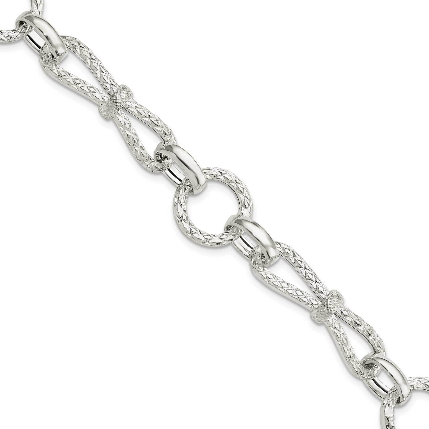 Fancy Link Bracelet Sterling Silver Polished QG5838-6.75, MPN: QG5838-6.75,