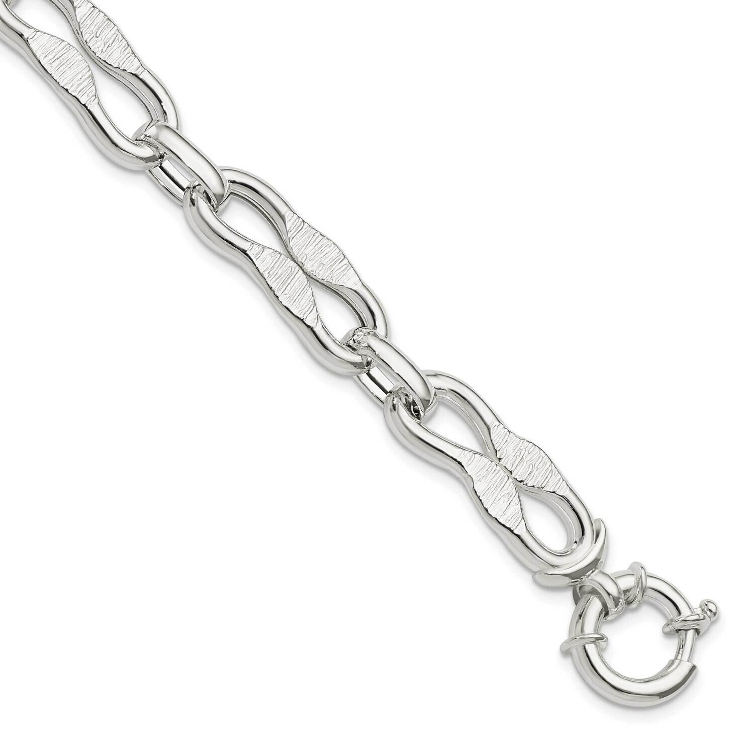 Fancy Link Bracelet Sterling Silver Polished QG5851-8, MPN: QG5851-8,