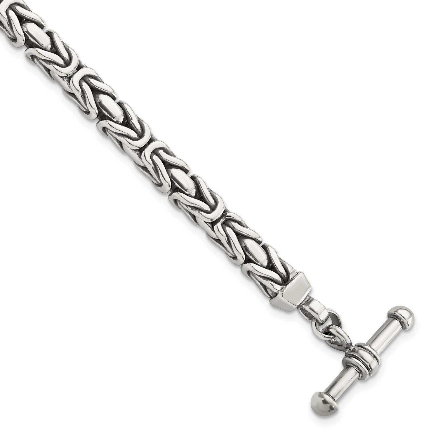 Square Byzantine Toggle Bracelet Sterling Silver Antiqued QG5852-8.5, MPN: QG5852-8.5,