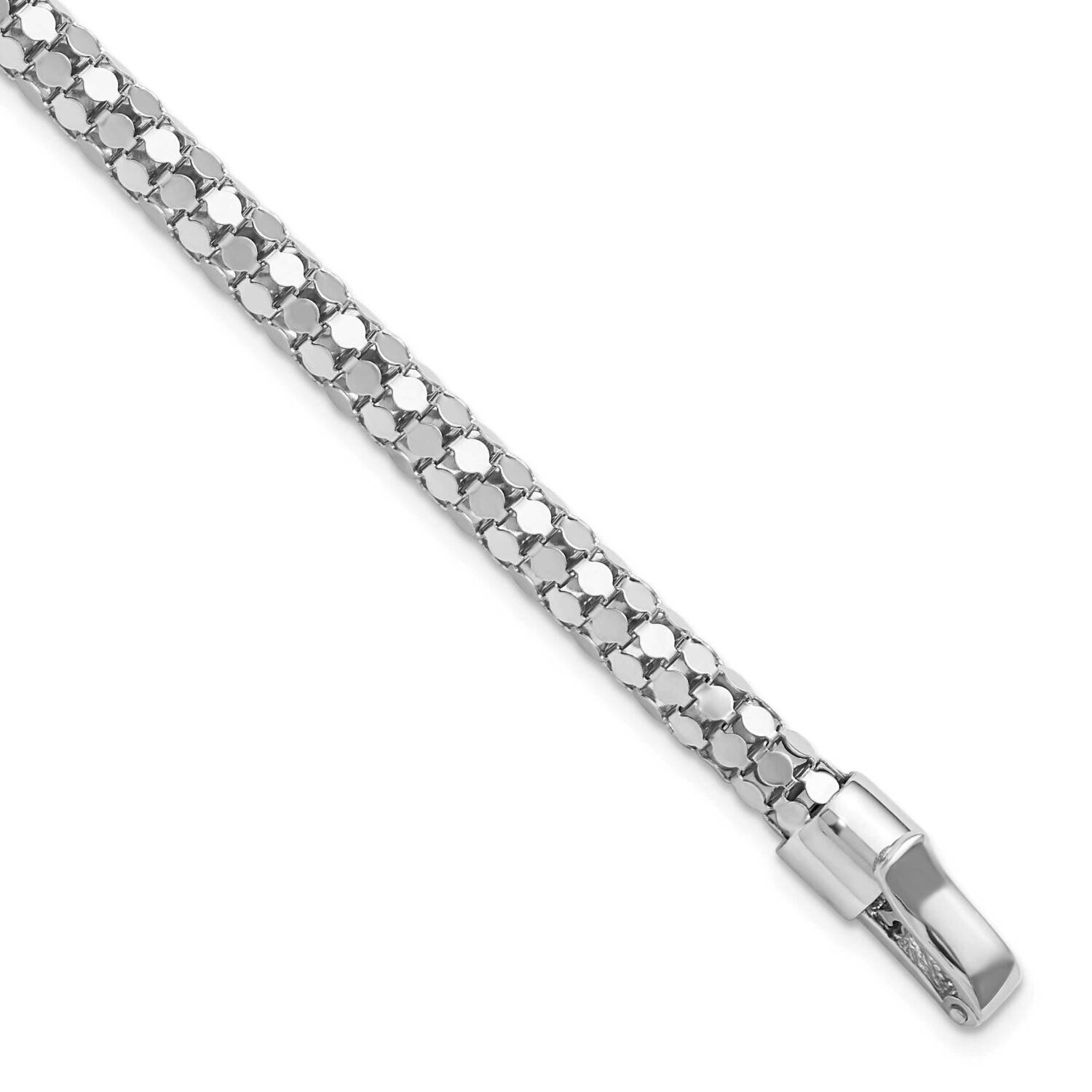 Fancy Mesh Bracelet Sterling Silver Rhodium-Plated Polished QG5854-7.5