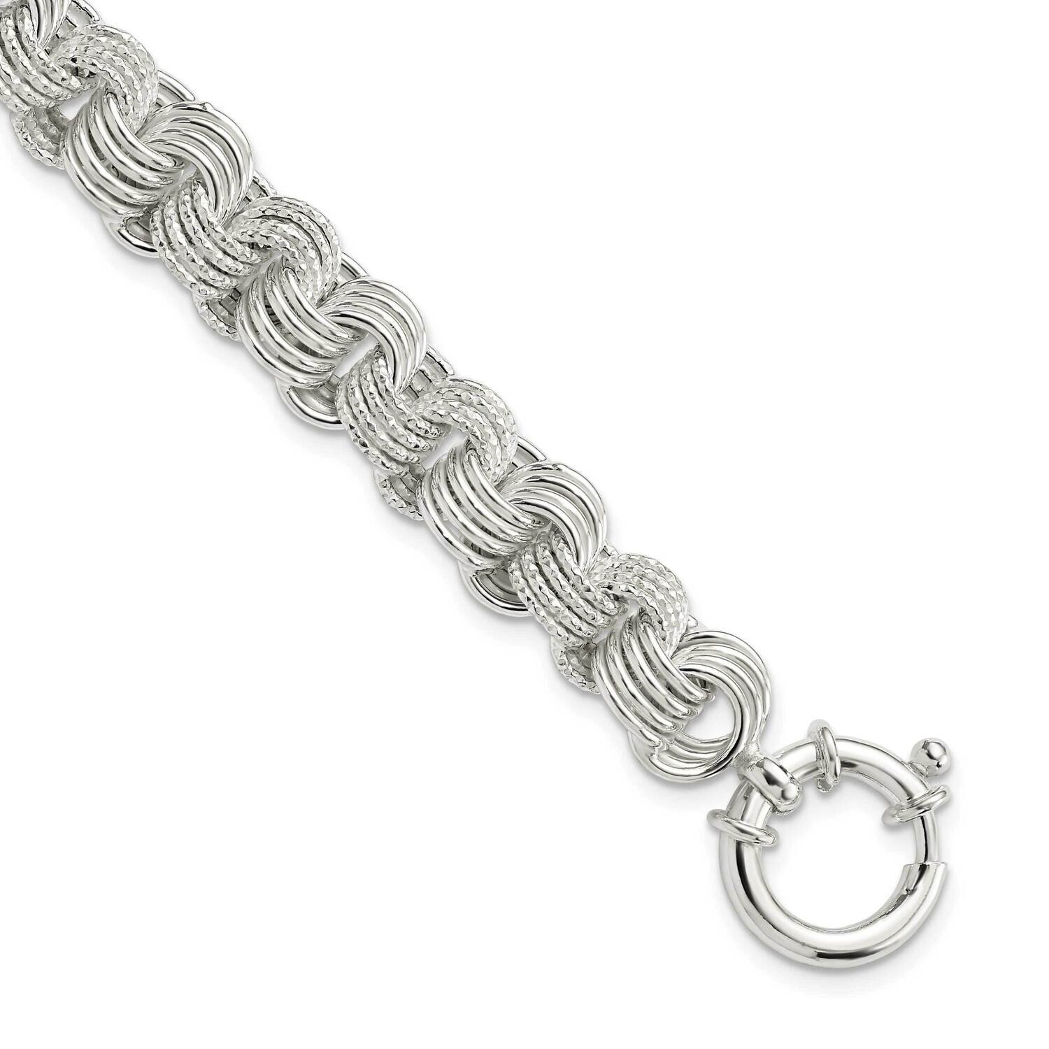 Fancy Link Bracelet Sterling Silver Polished QG5859-7.5, MPN: QG5859-7.5,