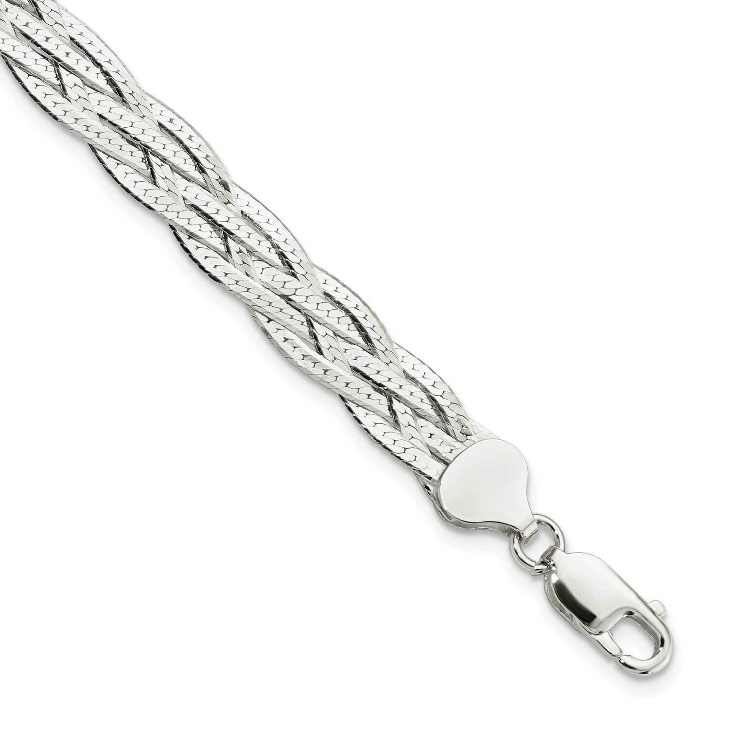 5-Strd Braided 7 Inch with 1 Inch Extender Bracelet Sterling Silver Polished QG5866-7, MPN: QG5866-…