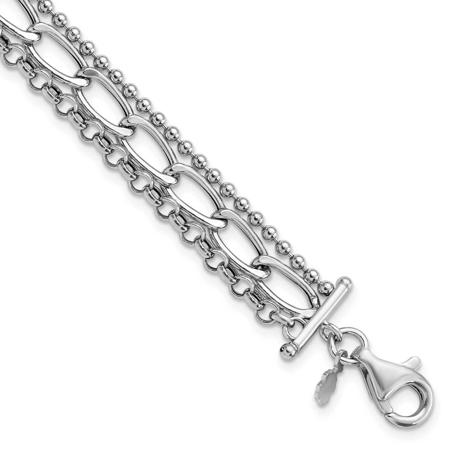 1.5 Inch Extender Bracelet Sterling Silver Rhodium-Plated Polished QG5876-7