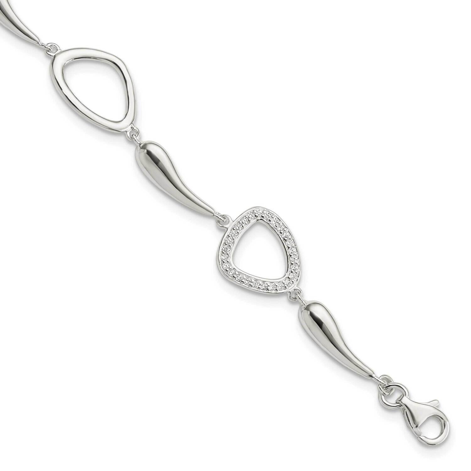 CZ Diamond with 1 Inch Extender Bracelet Sterling Silver Polished QG5910-6.25, MPN: QG5910-6.25, 19…