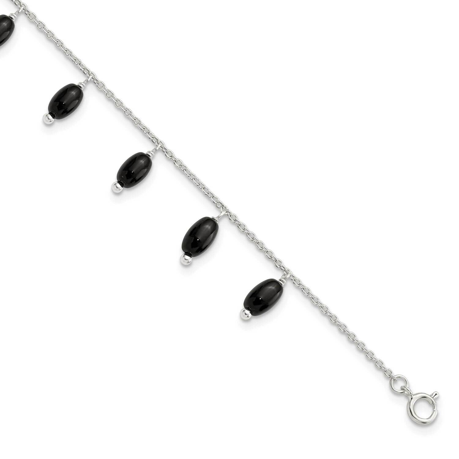 Onyx with 1 Inch Extender Bracelet Sterling Silver Polished QG5939-6.25, MPN: QG5939-6.25, 19690416…