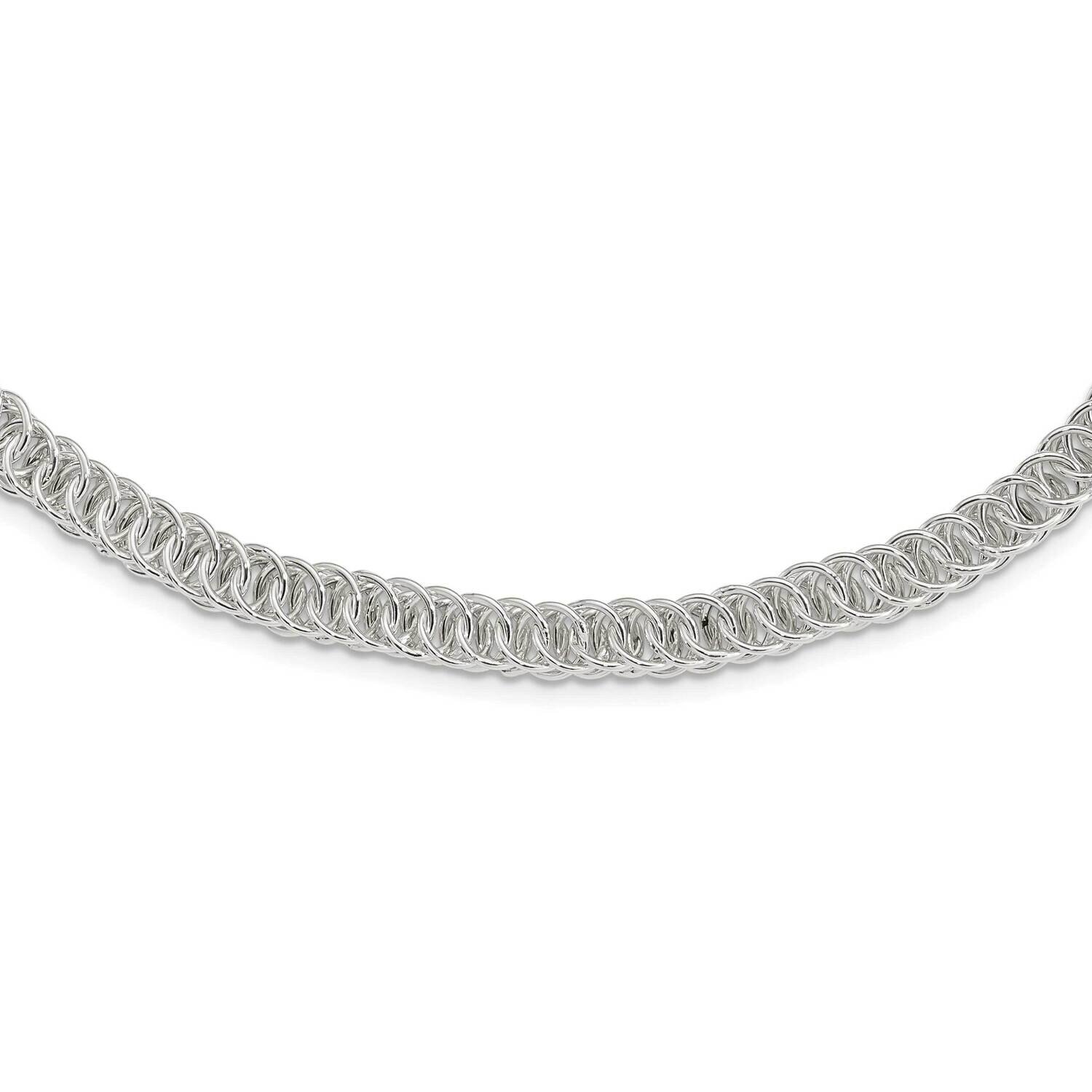 Fancy Circle Link 18.5 Inch Necklace Sterling Silver Polished QG5959-18.5, MPN: QG5959-18.5, 191101…