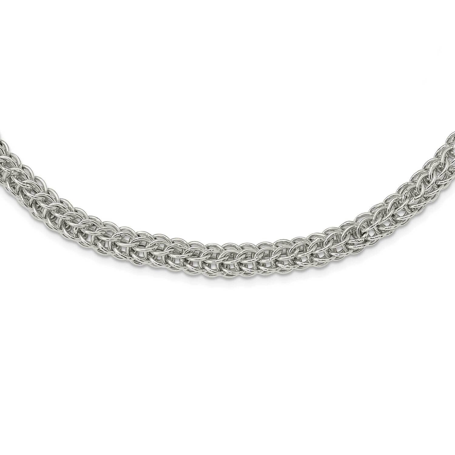 Fancy Circle Link 18.5 Inch Necklace Sterling Silver Polished QG5961-18.5, MPN: QG5961-18.5,