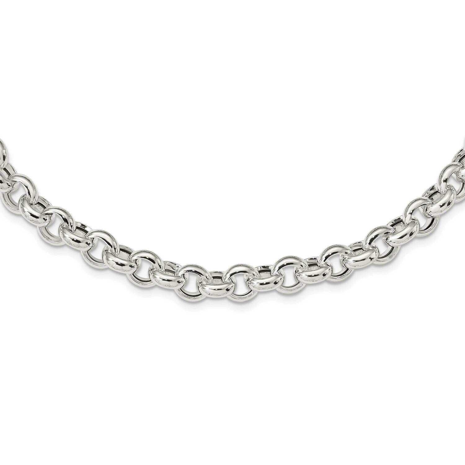 Fancy Link Necklace 24 Inch Sterling Silver Polished QG5964-24