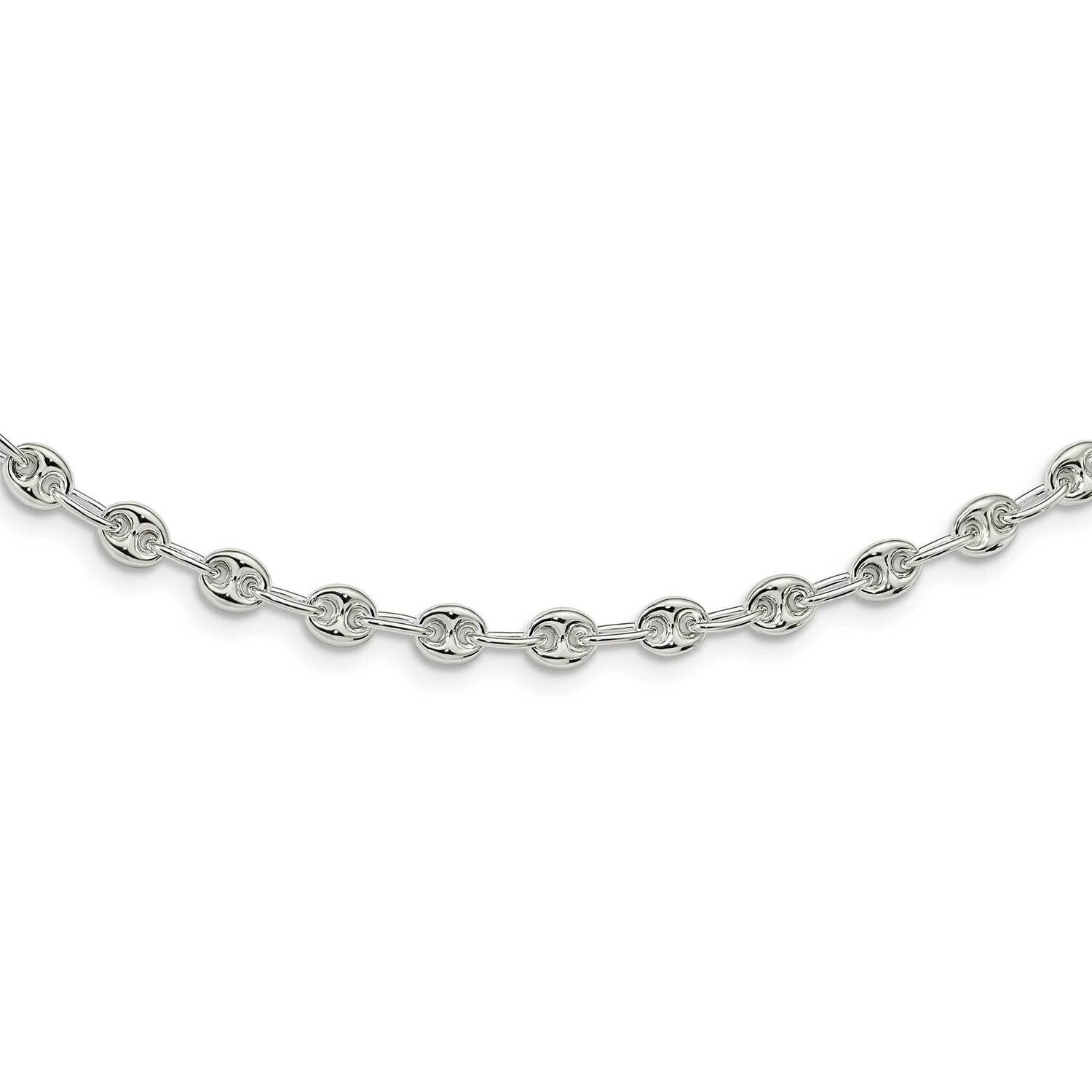 Fancy Link Necklace 18 Inch Sterling Silver Polished QG5966-18, MPN: QG5966-18, 191101769832