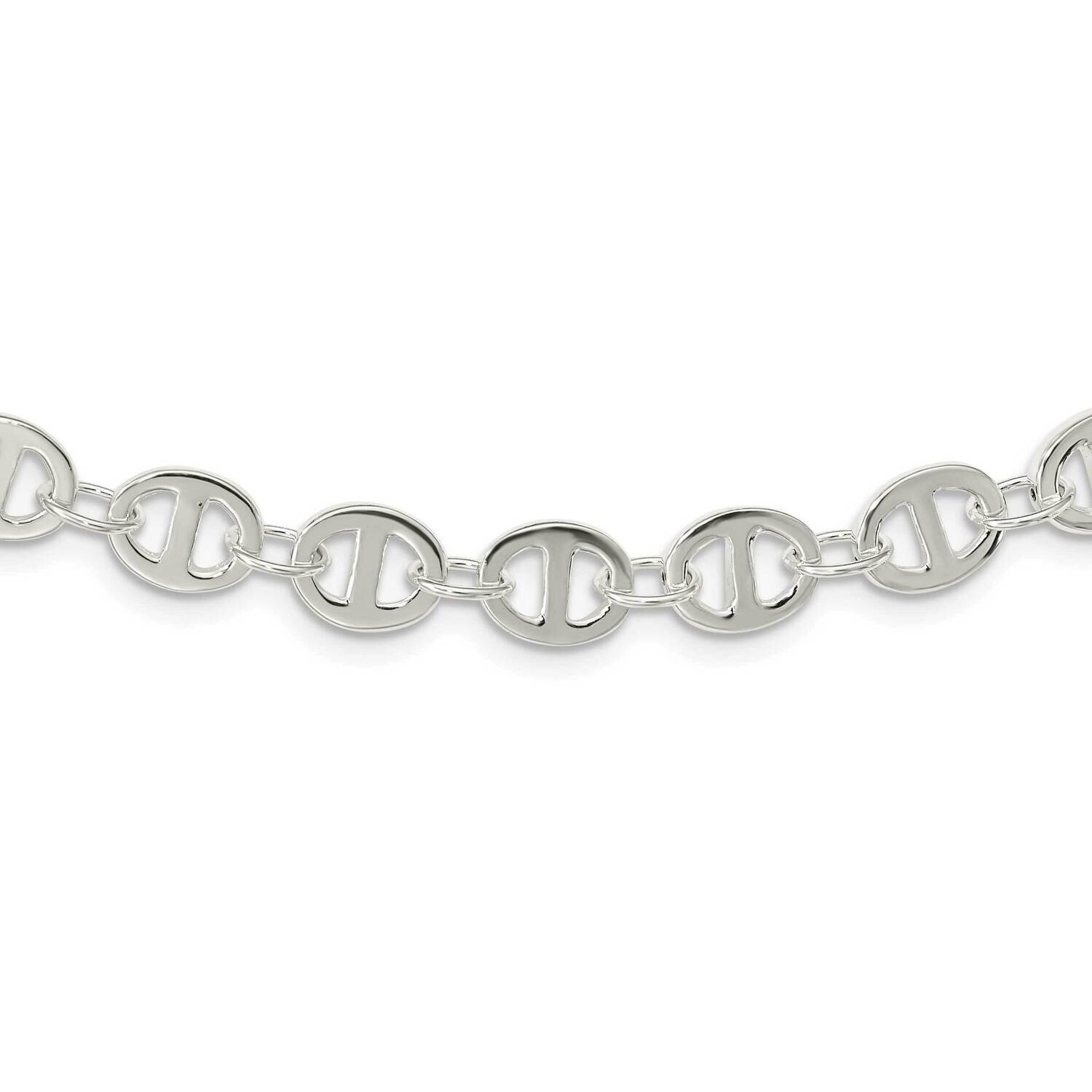 Fancy Link 18 Inch Necklace Sterling Silver Polished QG5968-18