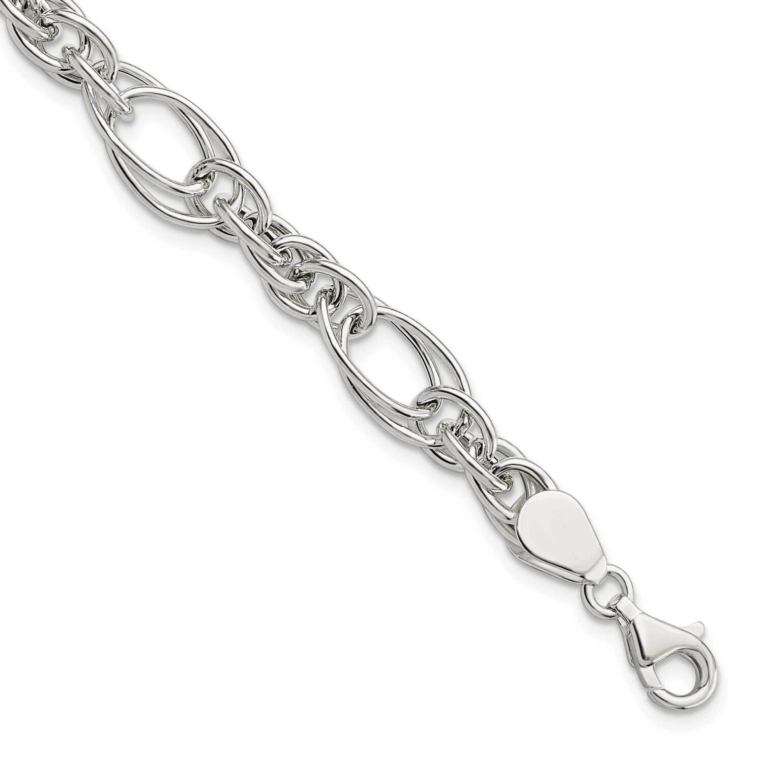 Fancy Link 7 Inch Bracelet Sterling Silver Polished QG5970-7