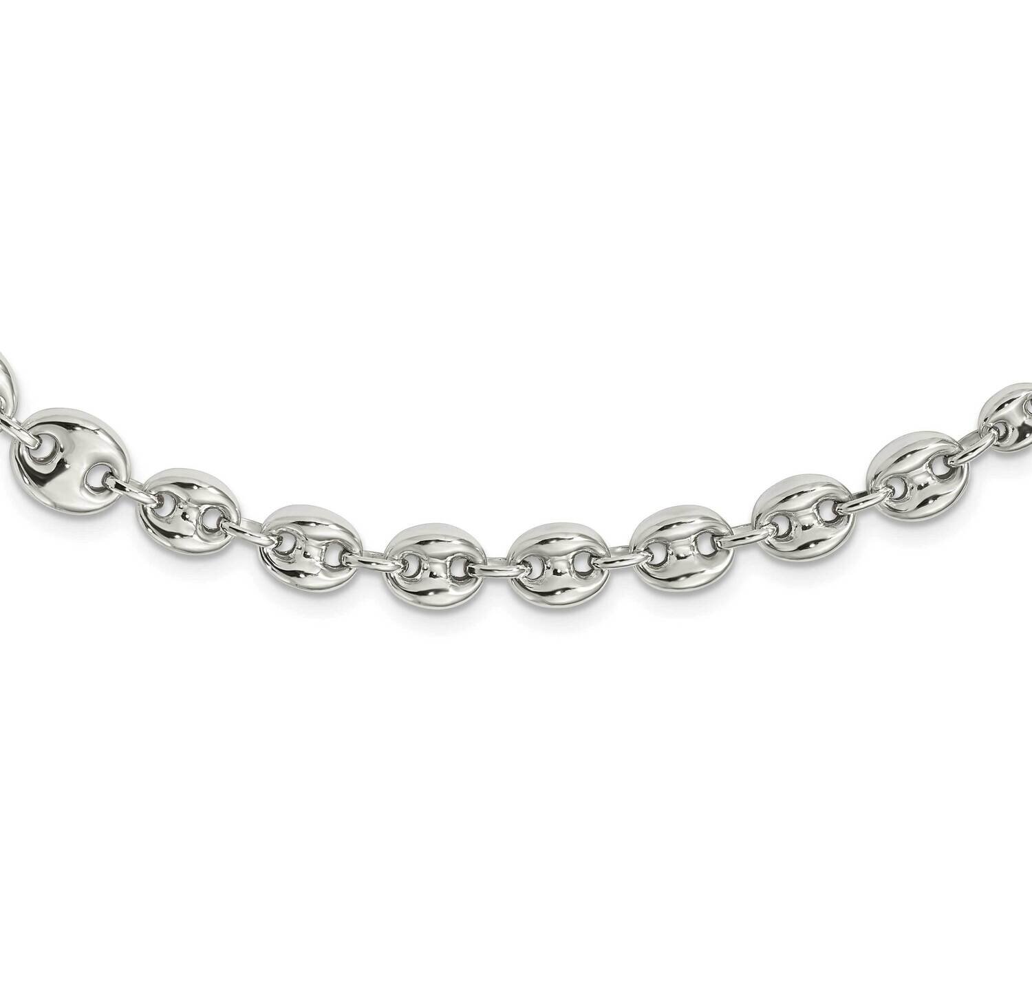 Fancy Link 18 Inch Necklace Sterling Silver Polished QG5971-18