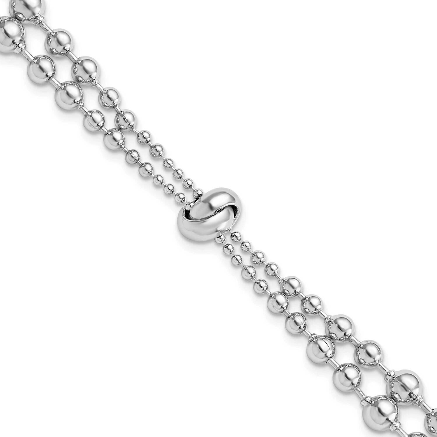 Beaded with 1.5 Inch Extender Bracelet Sterling Silver Rhodium-Plated Polished QG5977-6.5, MPN: QG5…