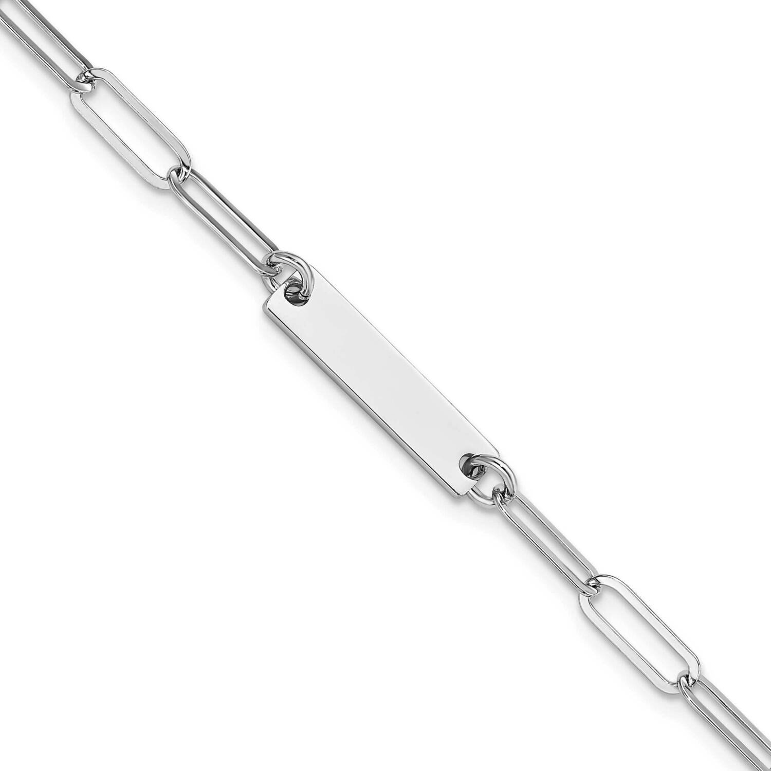 Bar with 1 Inch Extender Bracelet Sterling Silver Rhodium-Plated Polished QG5983-7, MPN: QG5983-7, …