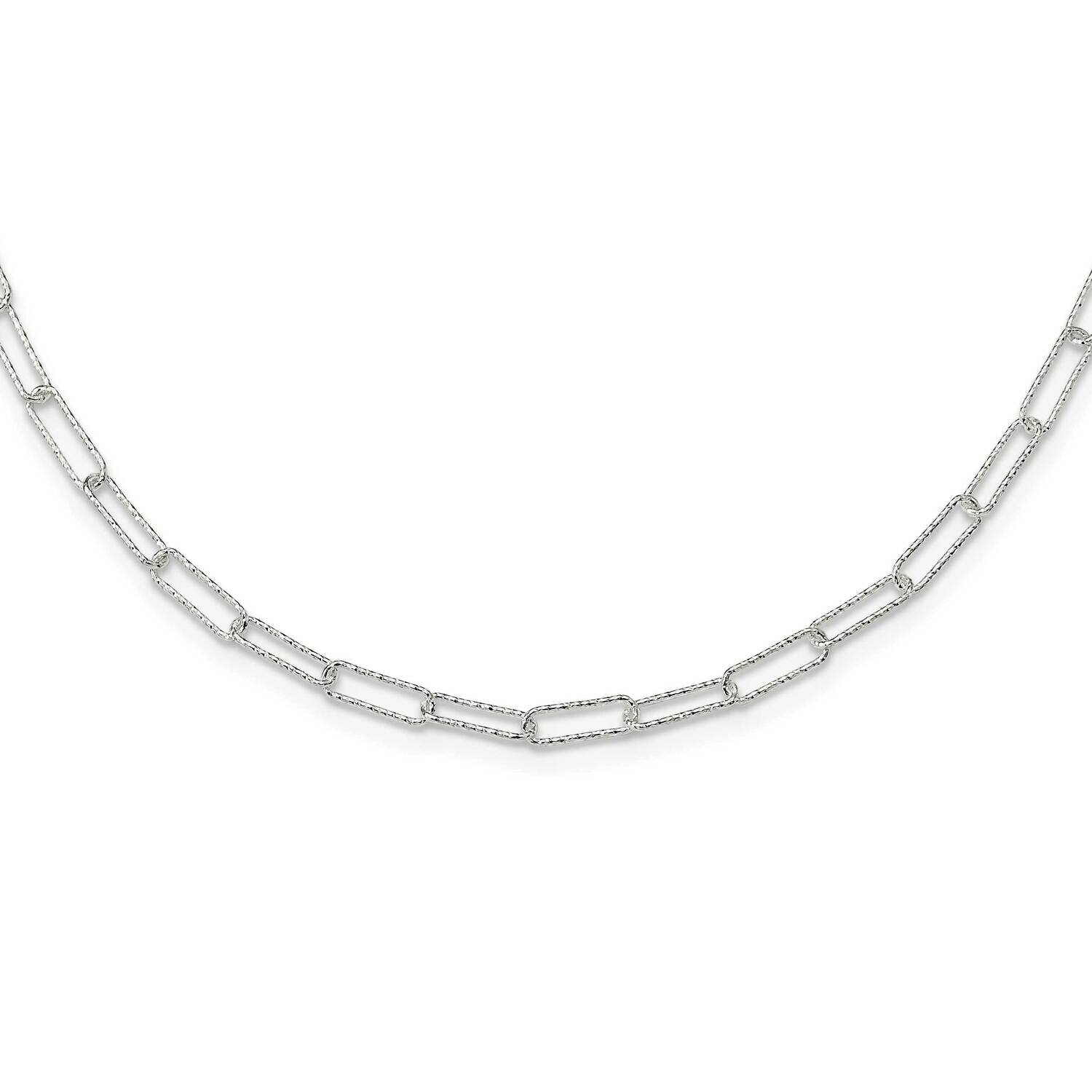 Diamond-Cut Fancy Open Link with 1.5 In Extender Necklace 18 Inch Sterling Silver QG5986-16.75, MPN…