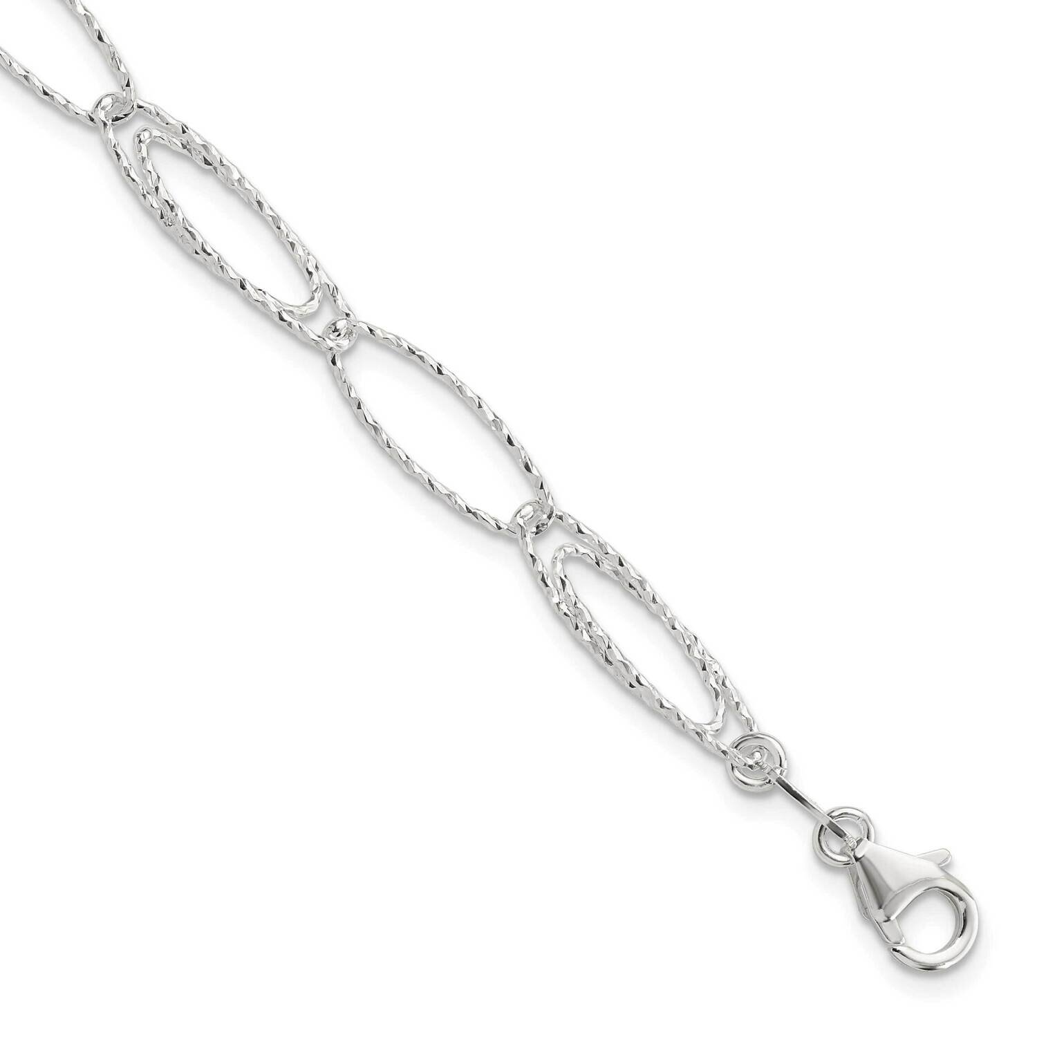 Diamond-Cut Fancy Link Bracelet Sterling Silver Polished QG5990-7.5, MPN: QG5990-7.5, 191101782053