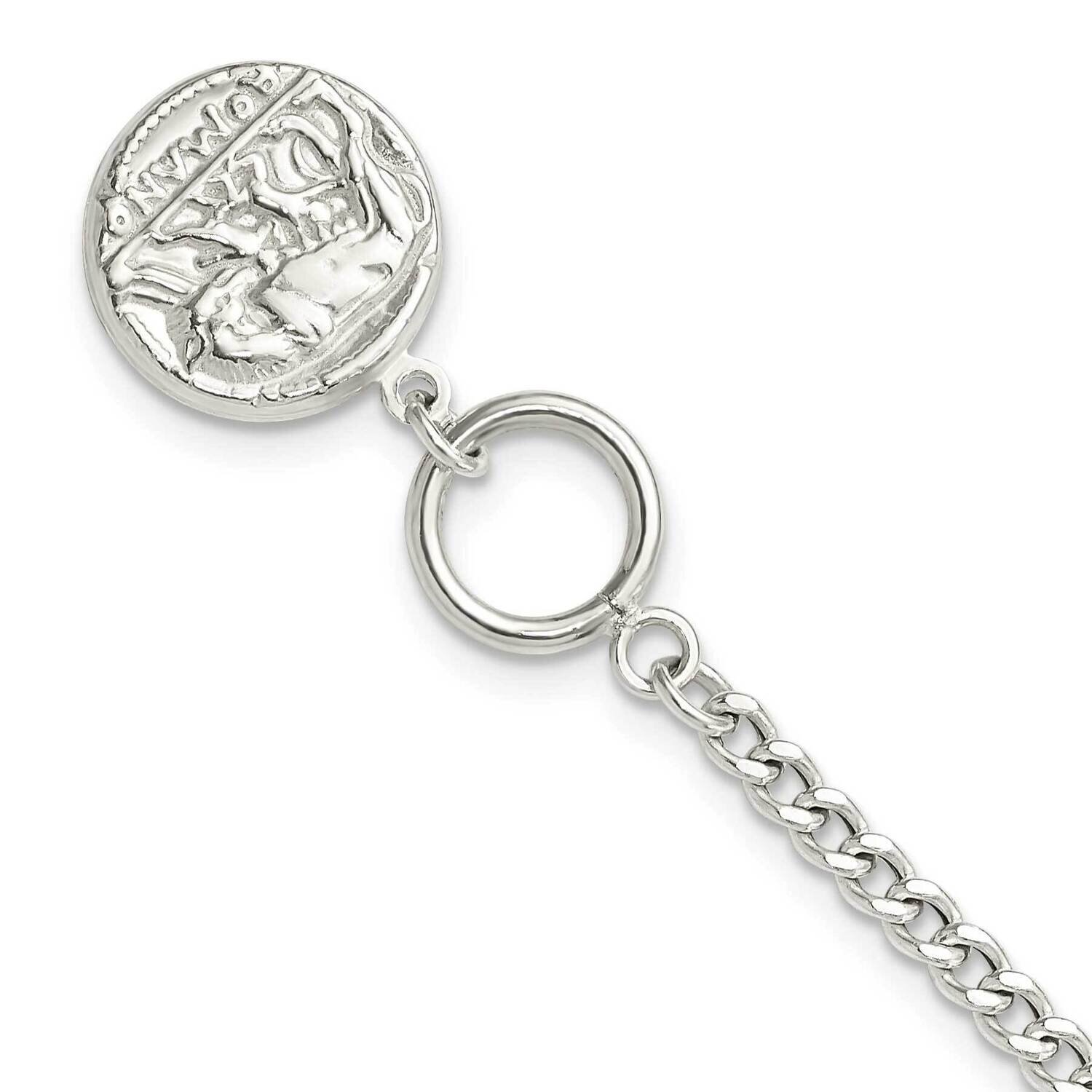 Replica Roman Coin Toggle Bracelet Sterling Silver QG5991-7.5