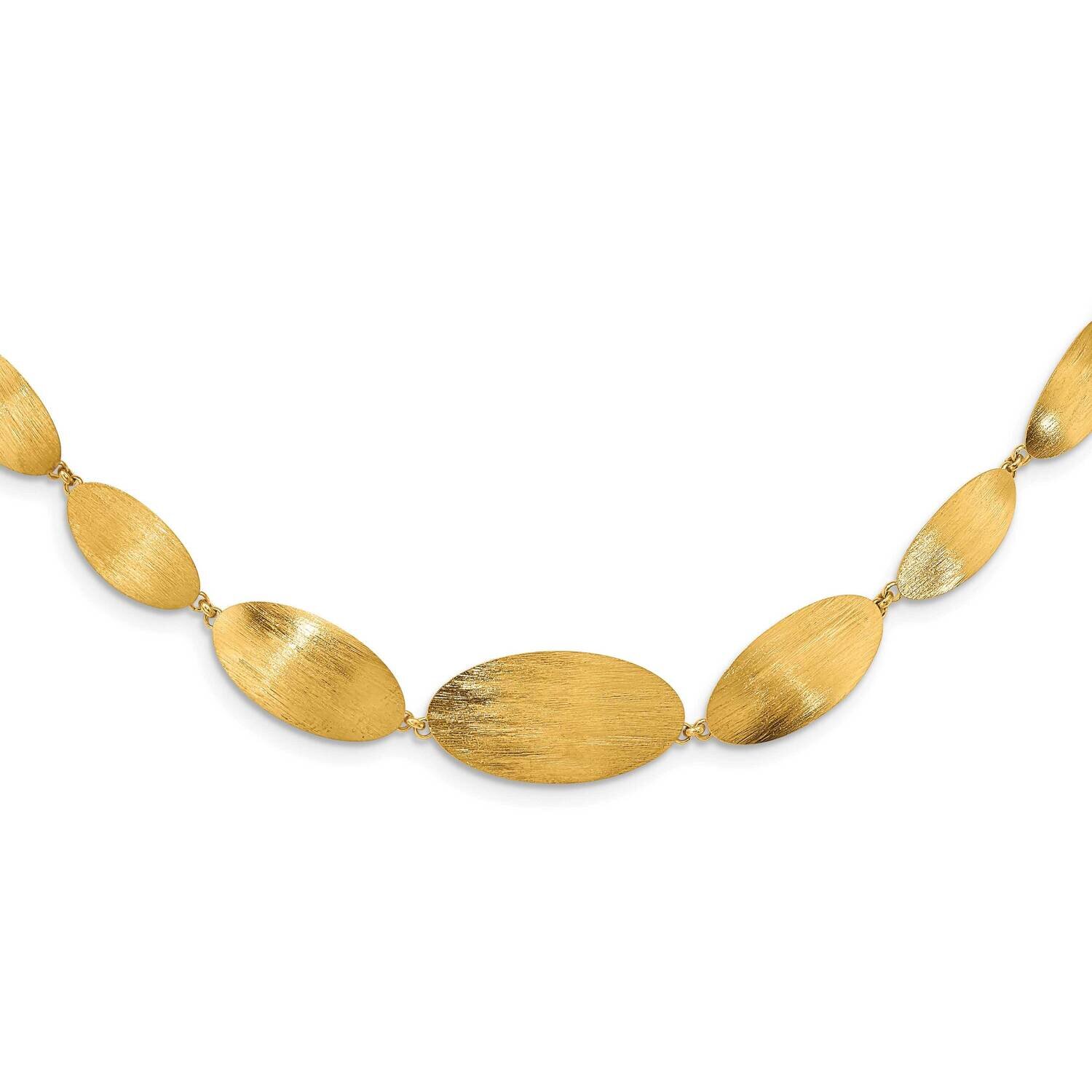 Brushed with 2 Inch Extender Necklace 18 Inch Sterling Silver Gold-Plated QG5993-18
