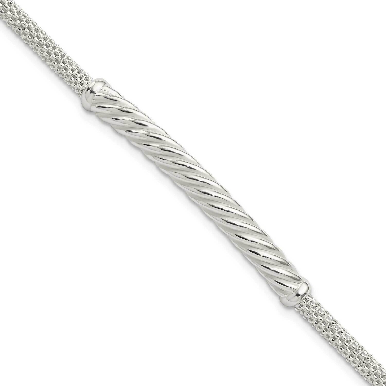 Twisted Bar Bracelet Sterling Silver Polished QG5994-8, MPN: QG5994-8, 191101782046