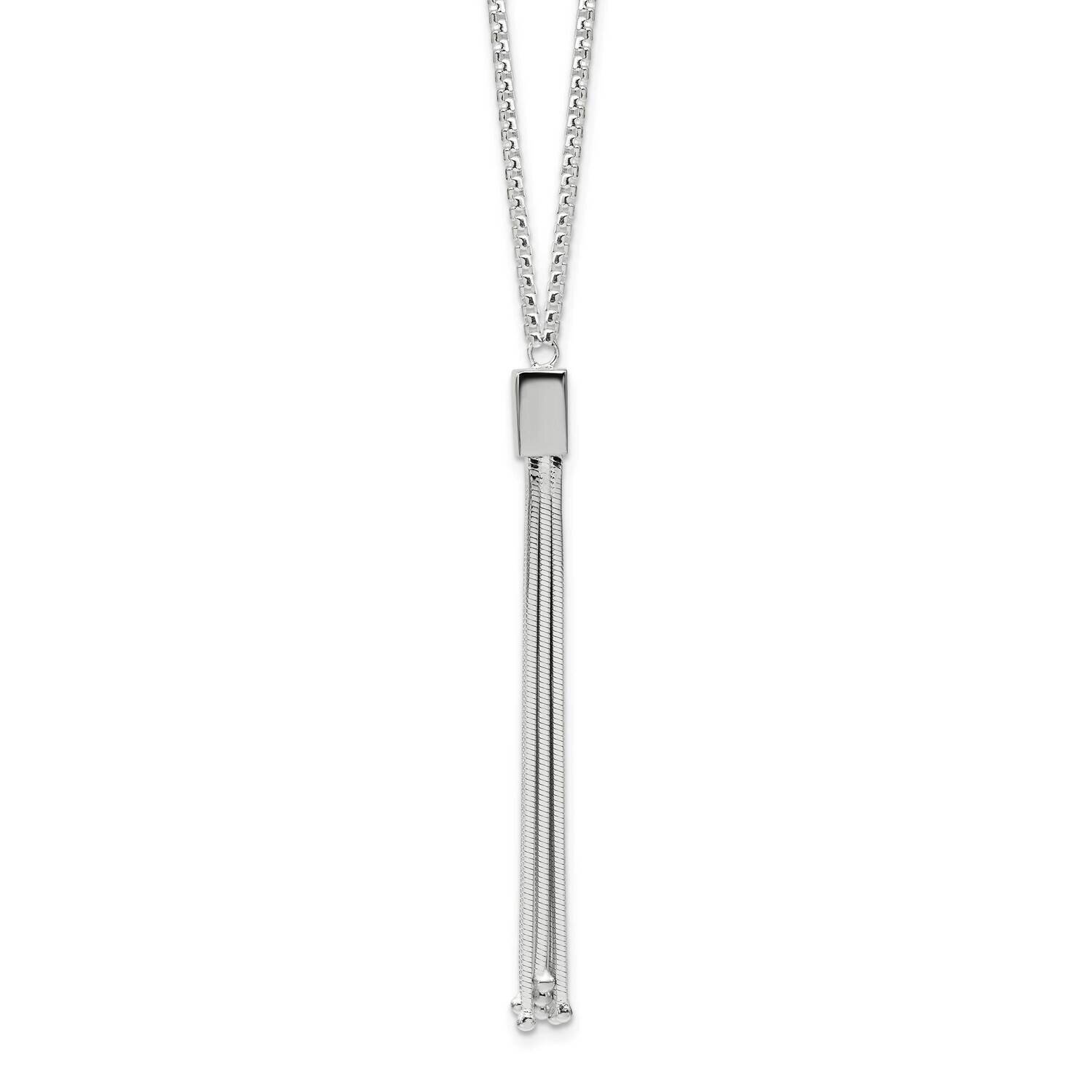Tassel Necklace 17.5 Inch Sterling Silver Polished QG6036-17.5, MPN: QG6036-17.5, 191101782022