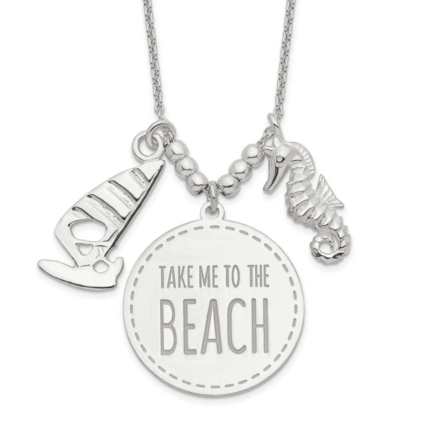 Take Me To The Beach Necklace 16 Inch Sterling Silver QG6173-16