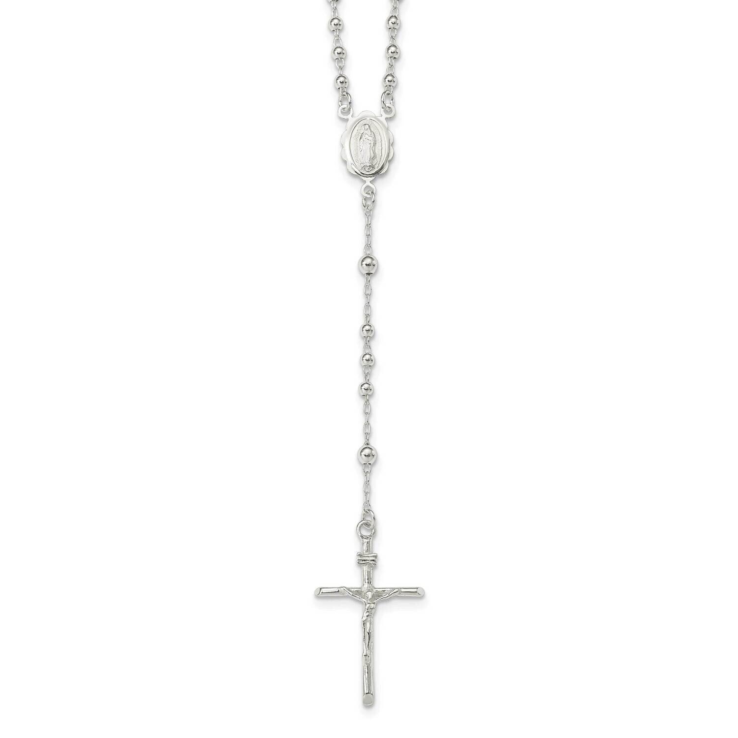 Rosary Necklace 16 Inch Sterling Silver Polished QH5123-16, MPN: QH5123-16, 191101399053