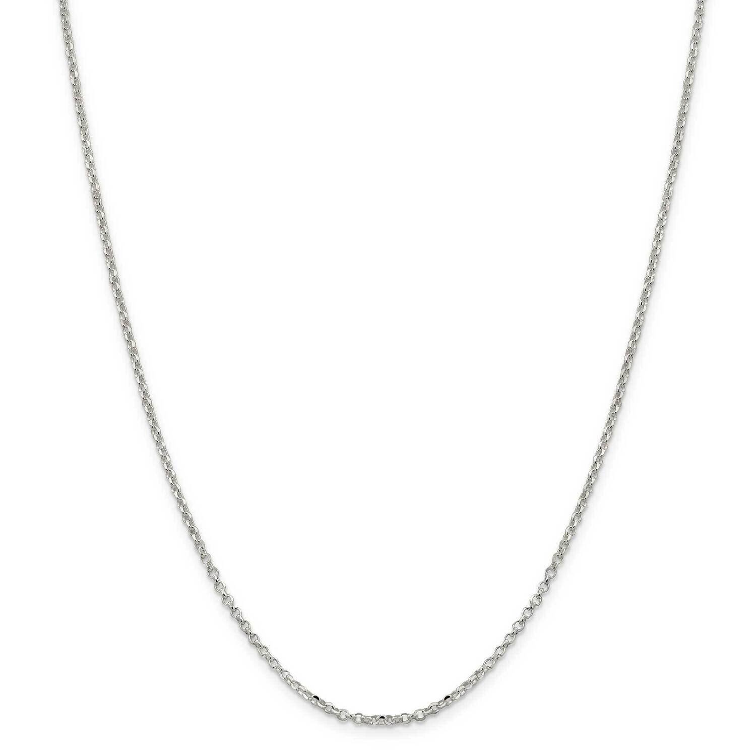 2mm Diamond-Cut Cable Chain with 2 Inch Extender 18 Inch Sterling Silver QHC035E-18
