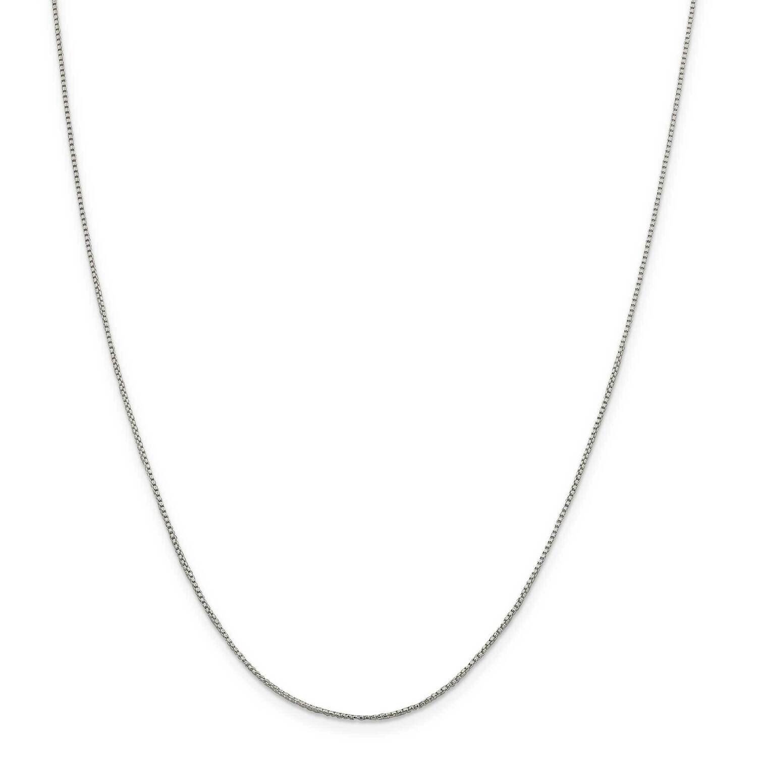 1mm Round Box Chain 36 Inch Sterling Silver QHX019-36, MPN: QHX019-36,