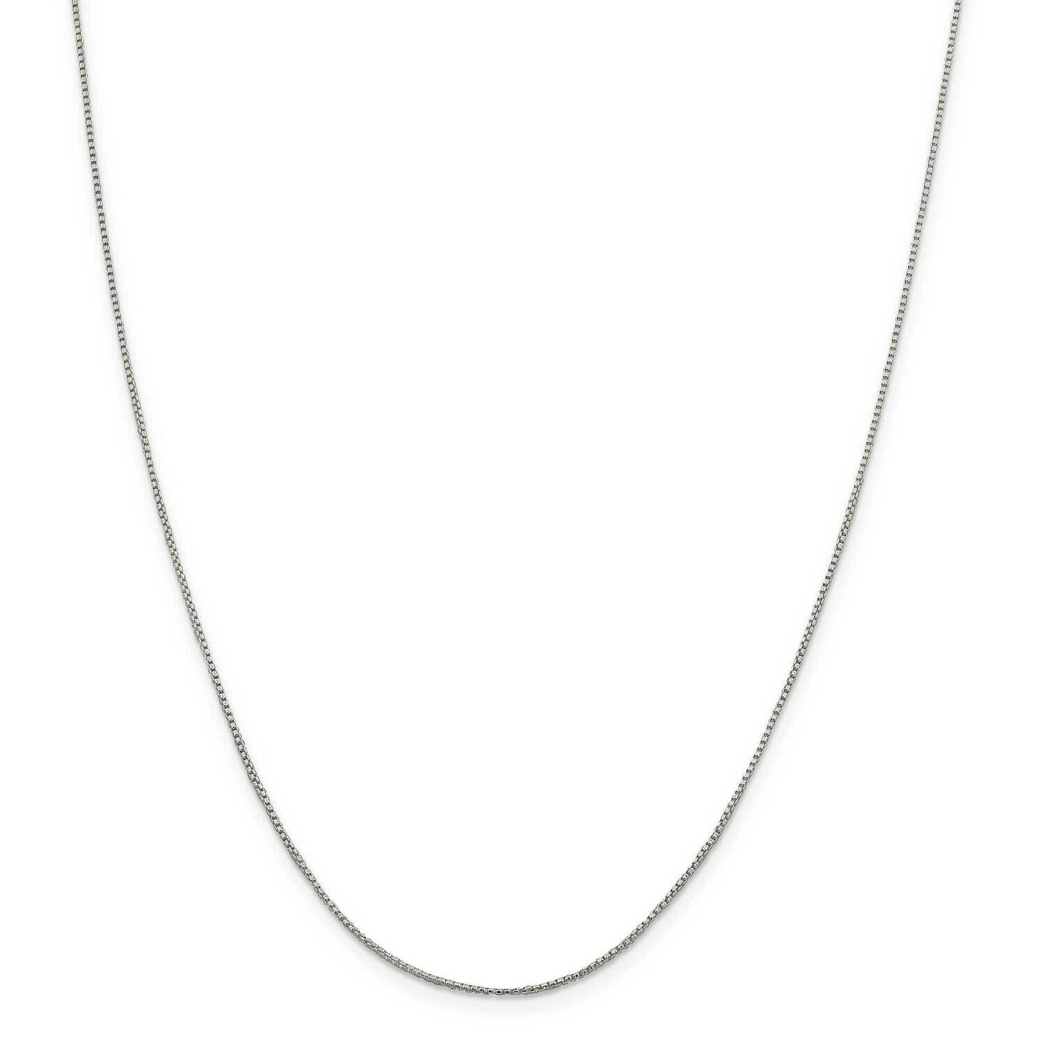 1mm Round Box Chain 42 Inch Sterling Silver QHX019-42