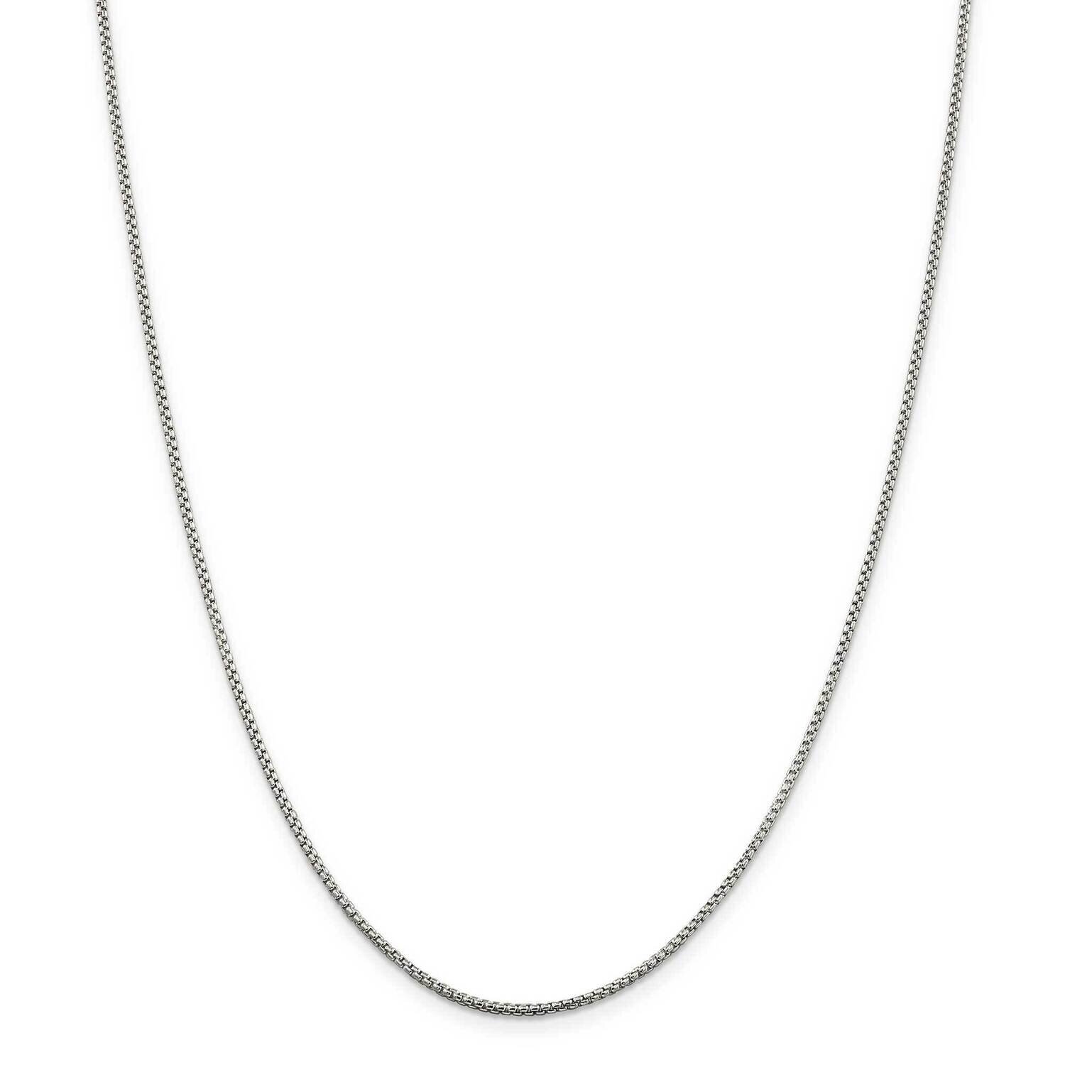 1.5mm Round Box Chain 36 Inch Sterling Silver QHX028-36