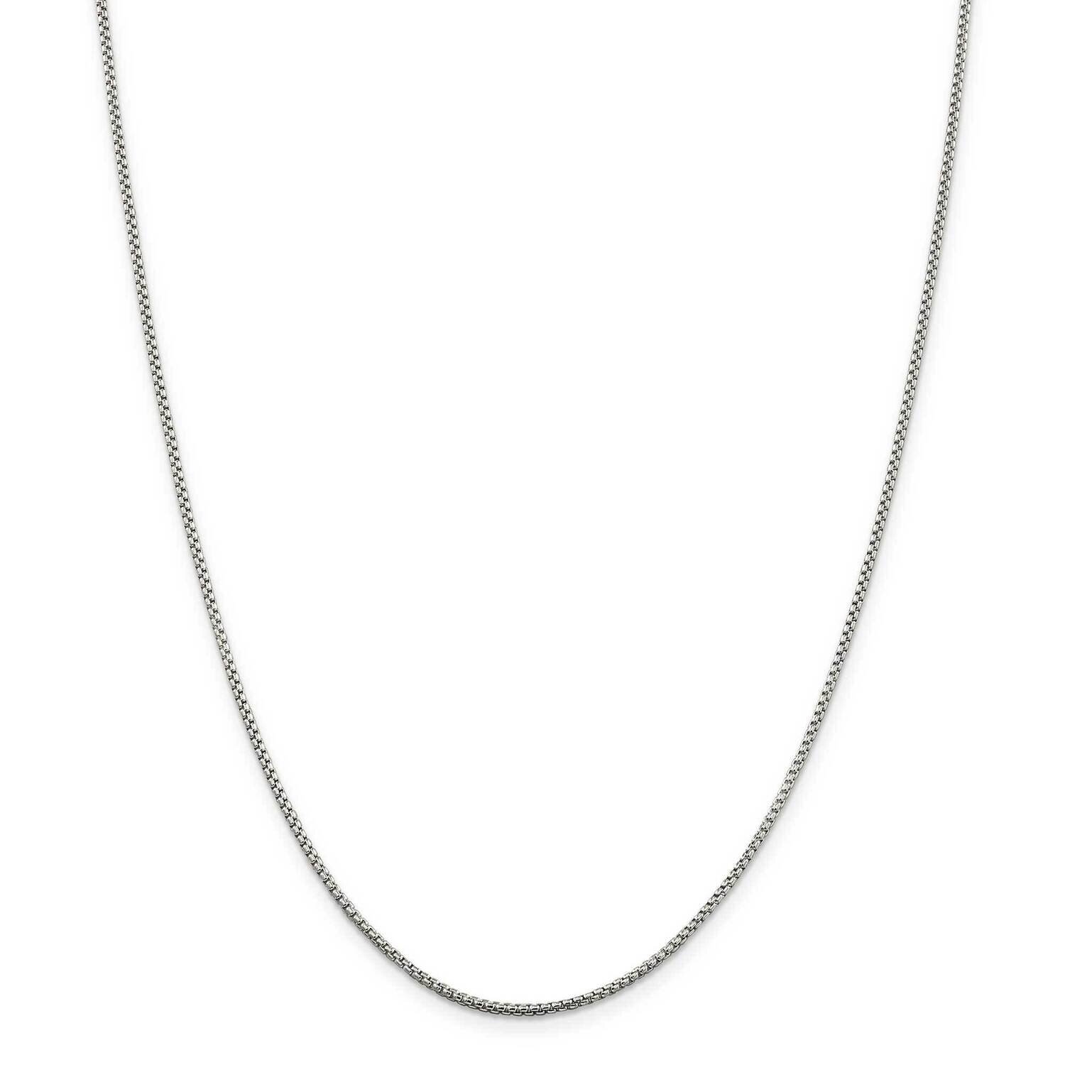 1.5mm Round Box Chain with 2 Inch Extender 18 Inch Sterling Silver QHX028E-18, MPN: QHX028E-18,