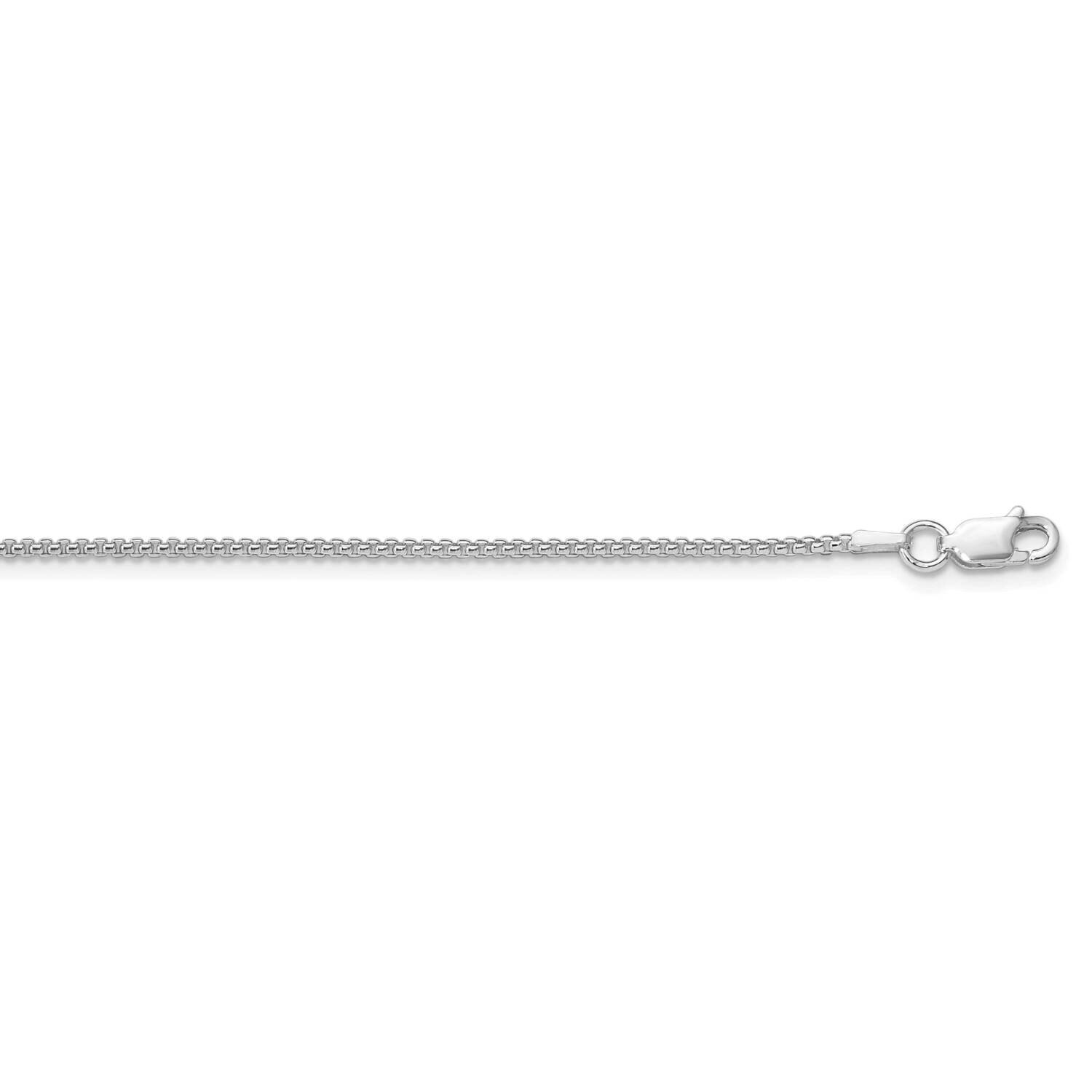 1.5mm Round Box Chain 18 Inch Sterling Silver Rhodium-Plated QHX028R-18