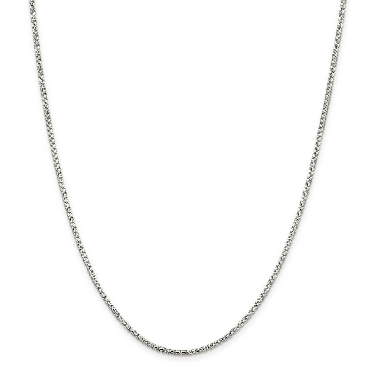 2mm Round Box Chain 42 Inch Sterling Silver QHX040-42, MPN: QHX040-42,