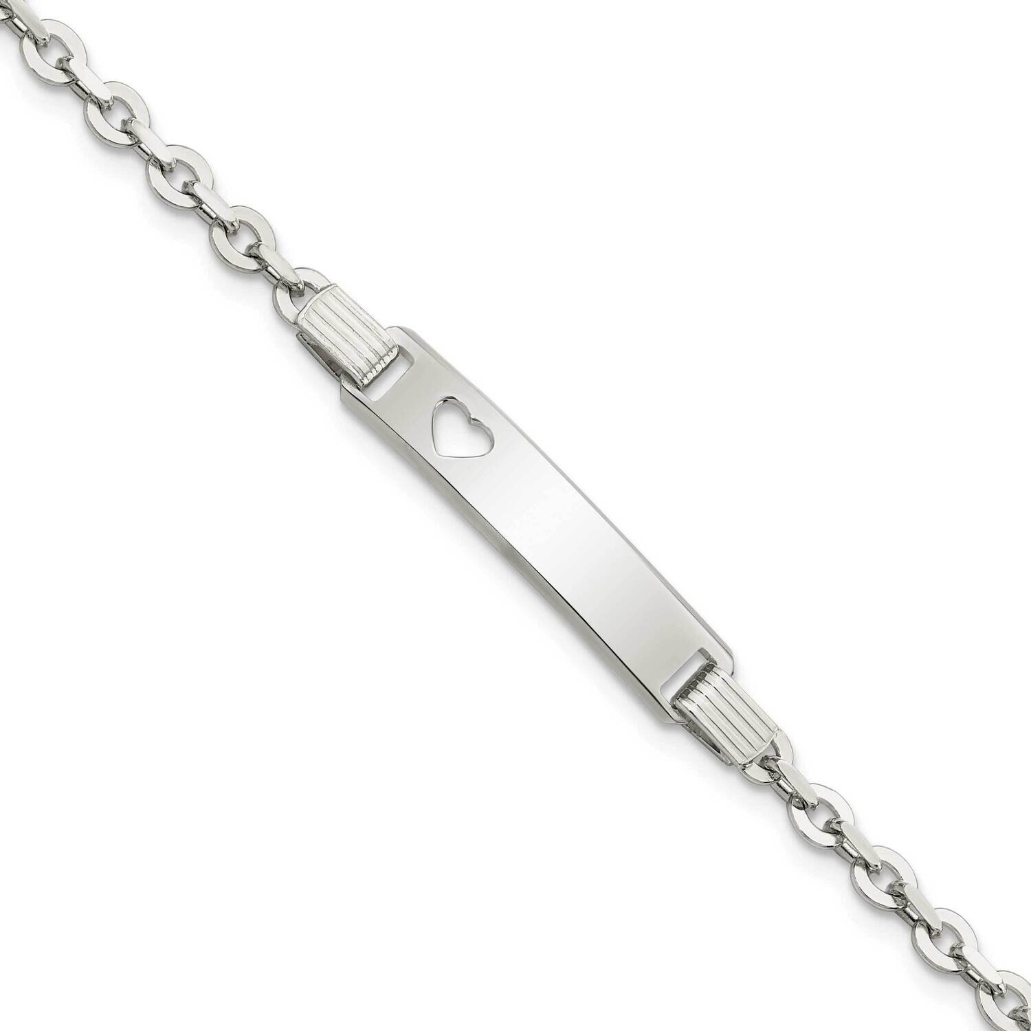 Id with Heart Bracelet Sterling Silver Polished QID229-7.5, MPN: QID229-7.5, 191101782459