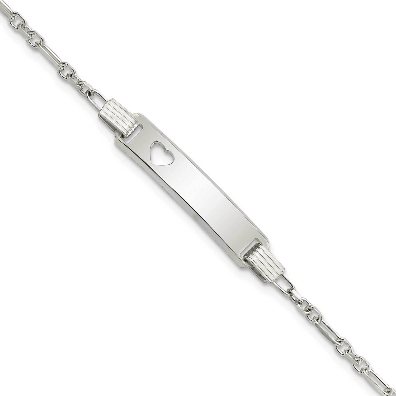 Childrens Id with Heart Bracelet Sterling Silver Polished QID231-5.5, MPN: QID231-5.5, 196904164495