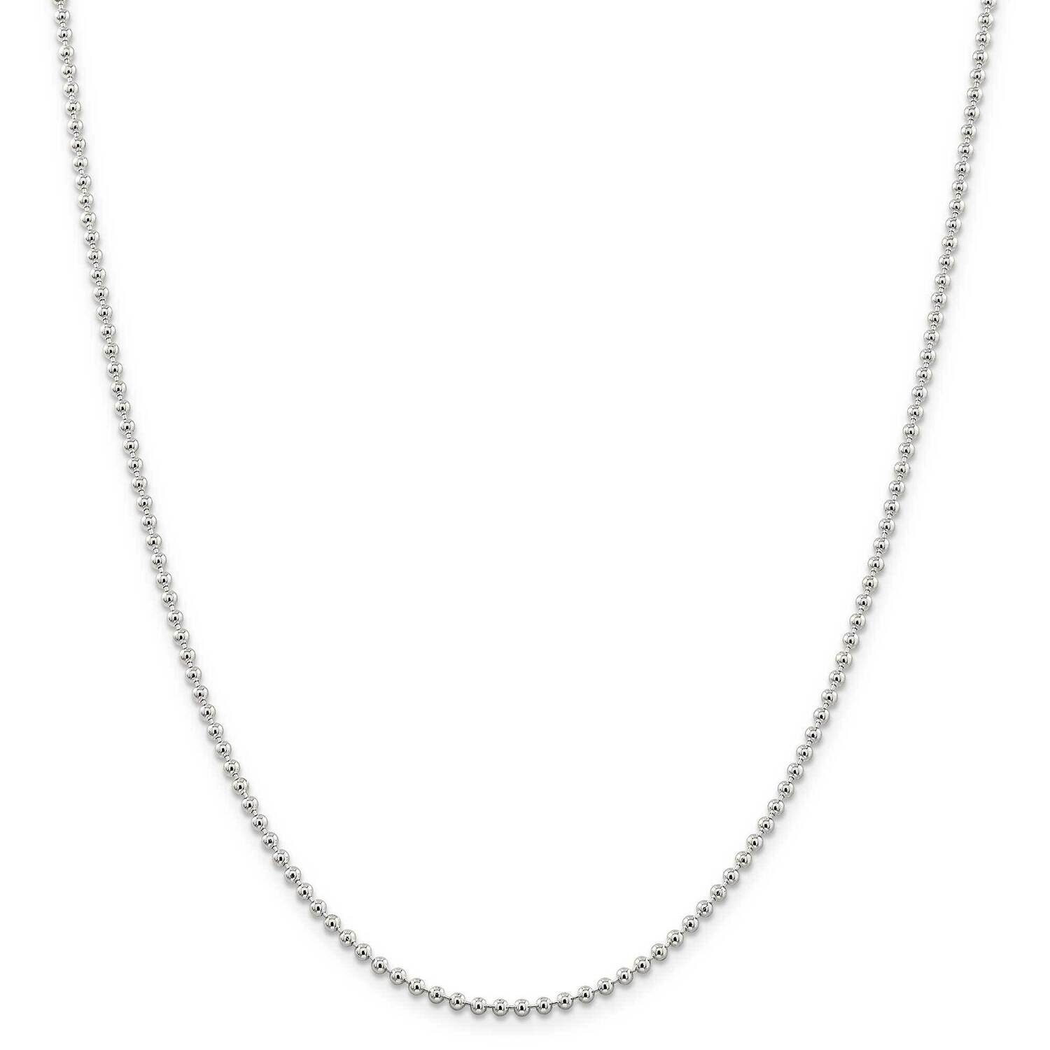 2.35mm Beaded Chain 22 Inch Sterling Silver QK82-22
